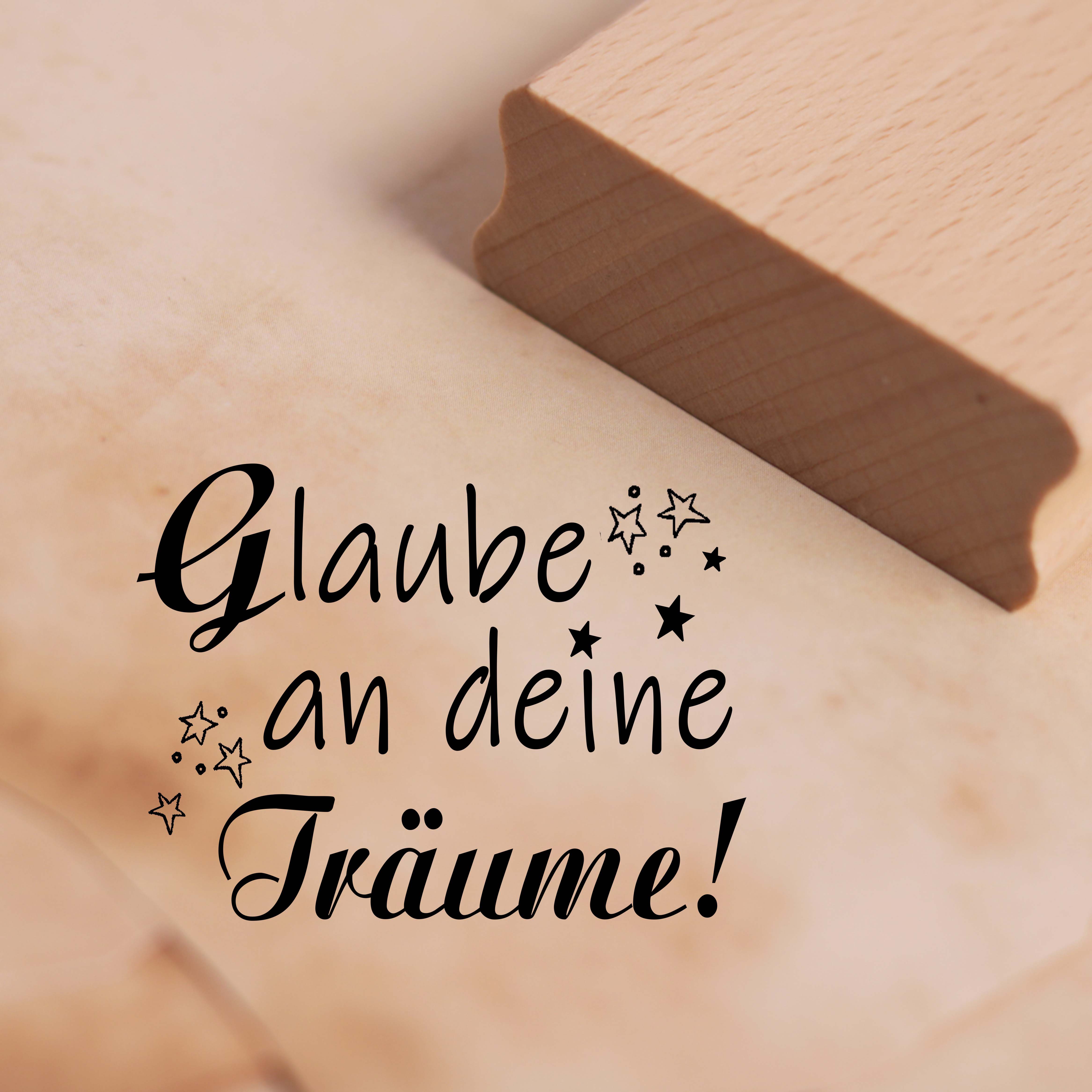Motivstempel Glaube an deine Träume Stempel Sterne 48 x 36 mm