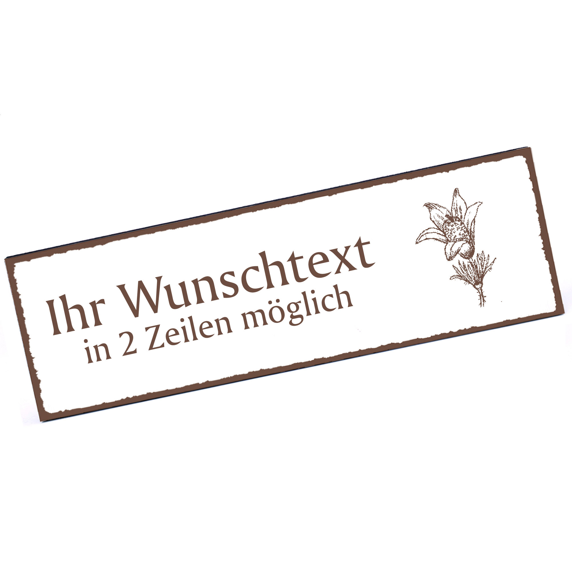 Türschild Küchenschelle  Namensschild personalisiert mit Gravur - 150mm x 50mm - selbstklebend