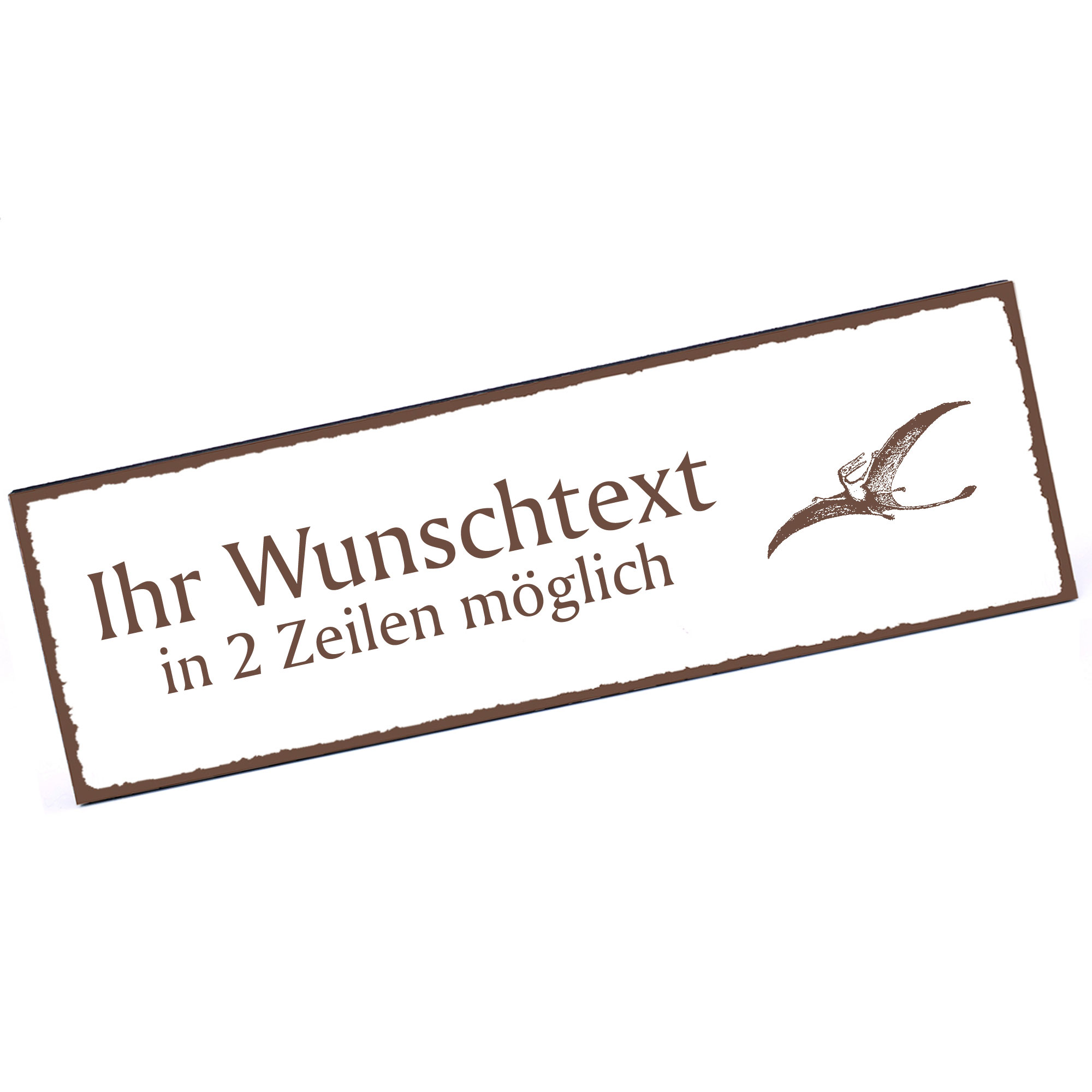Türschild Dinosaurier Flugsaurier  Namensschild personalisiert mit Gravur - 150mm x 50mm - selbstkle