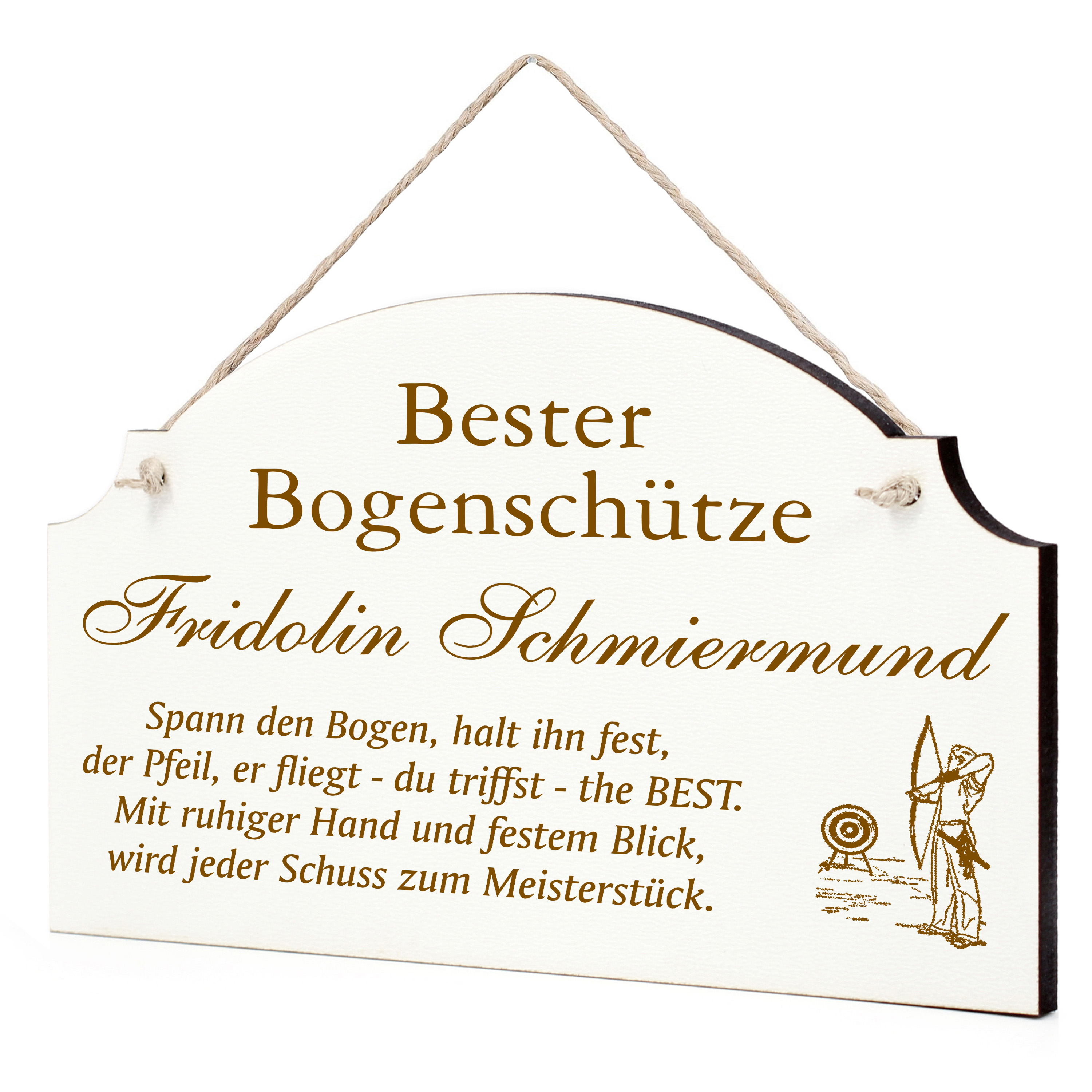 Lustiges Bogenschießen Schild - perfektes Geschenk für Bogenfans, Bogenschütze oder Trainer