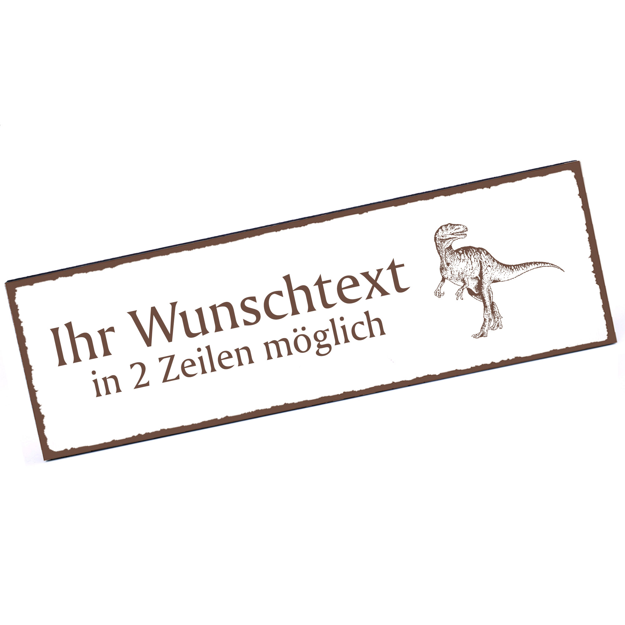 Türschild Dinosaurier Megalosaurus  Namensschild personalisiert mit Gravur - 150mm x 50mm - selbstkl