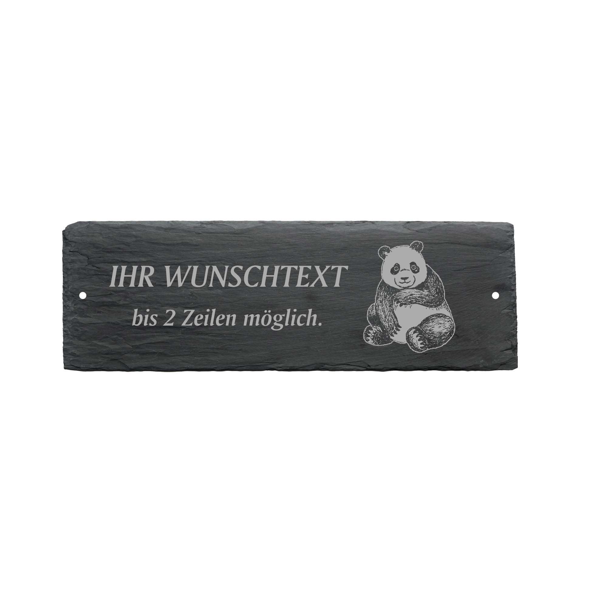 Türschild « PANDA » ca. 22 x 8 cm - aus Schiefer