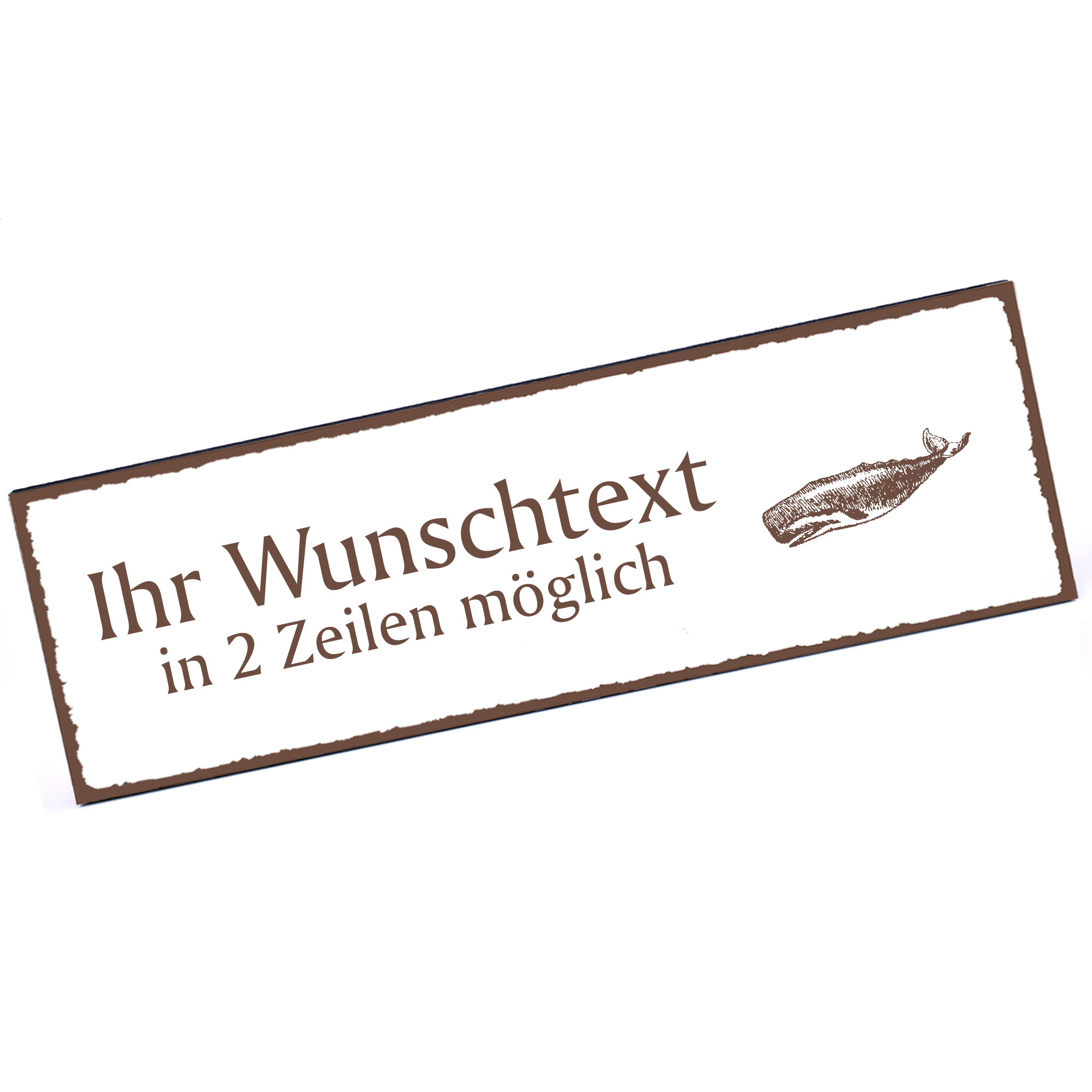 Türschild Pottwal  Namensschild personalisiert mit Gravur - 150mm x 50mm - selbstklebend