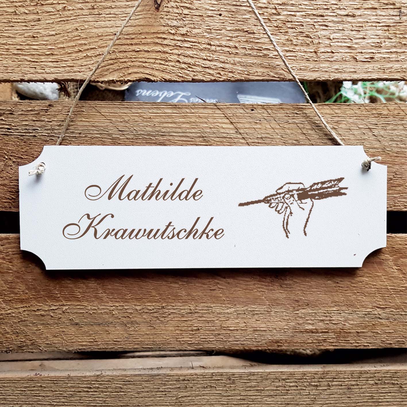 Schild « Dart Pfeil » Namensschild Türschild zum Anhängen - 20 x 6,7 cm