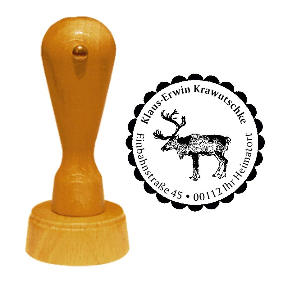 Adressenstempel « RENTIER » mit persönlichem Wunschtext