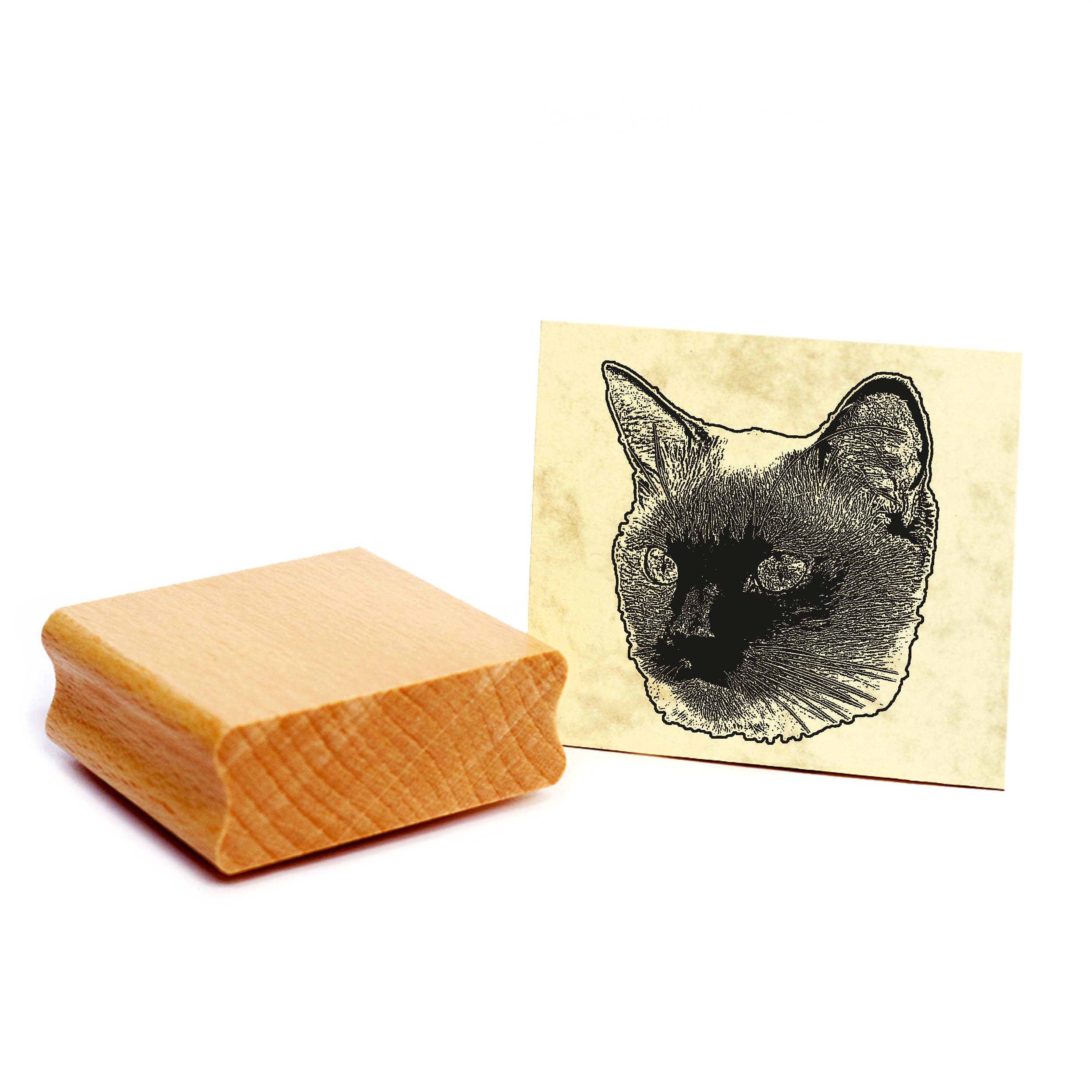 Motivstempel Siamkatze - Stempel Katze Holzstempel ca. 48 x 48 mm