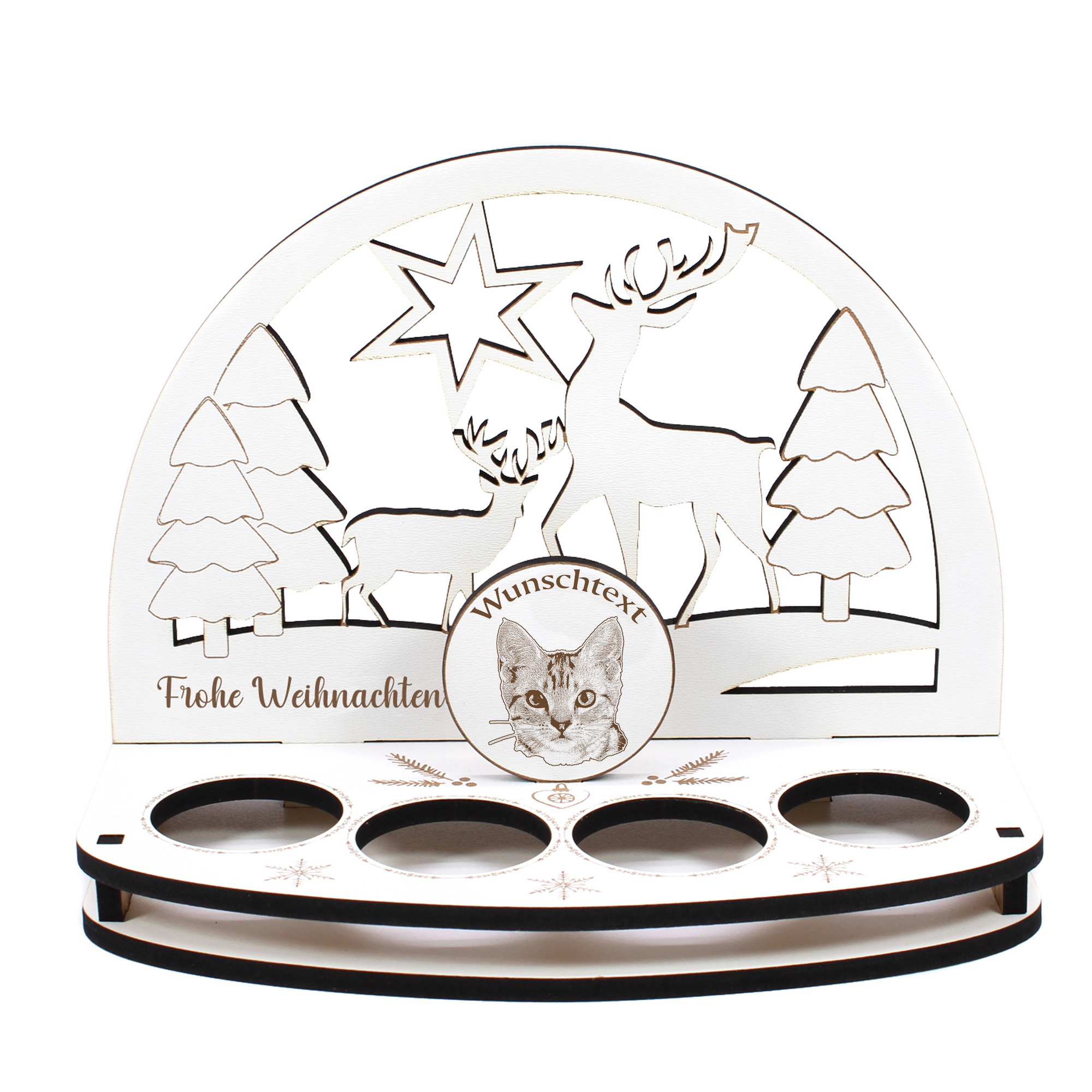 Deko Schwibbogen American Shorthair Katze Teelichthalter personalisiert Weihnachten Weihnachtsdekora