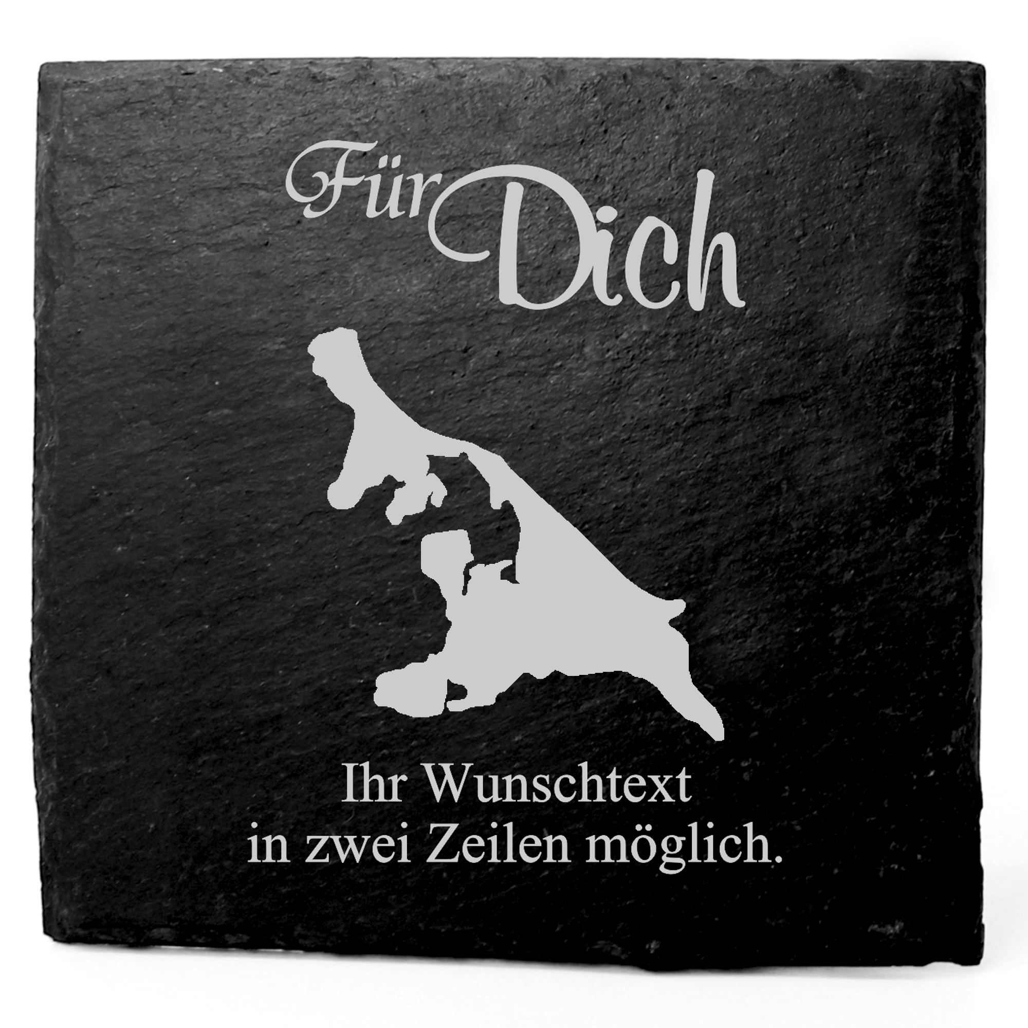 Deko Schiefer Untersetzer personalisiert Insel Usedom - Für Dich - 11x11cm