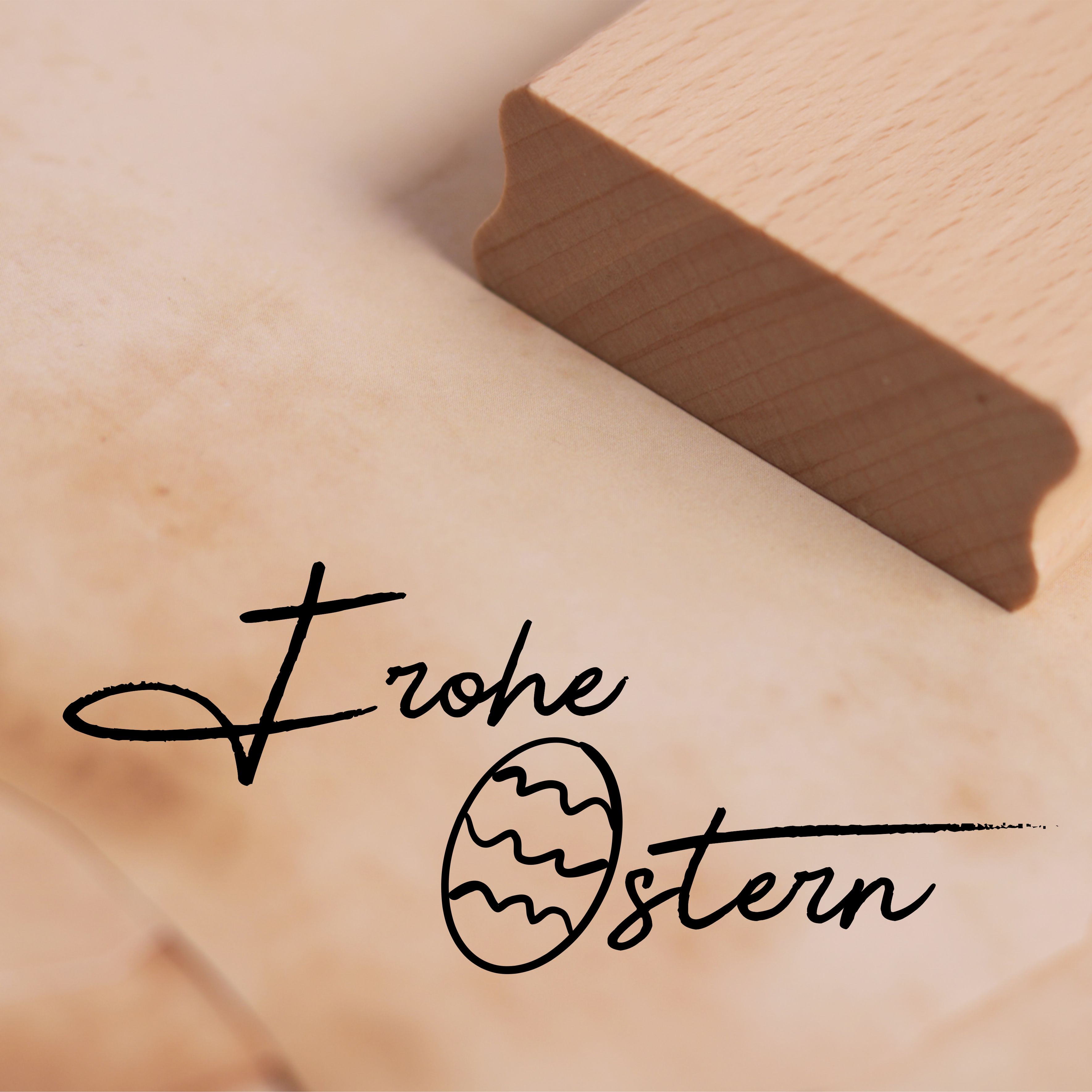 Motivstempel Frohe Ostern Stempel Osterei minimalistisch 68 x 28 mm