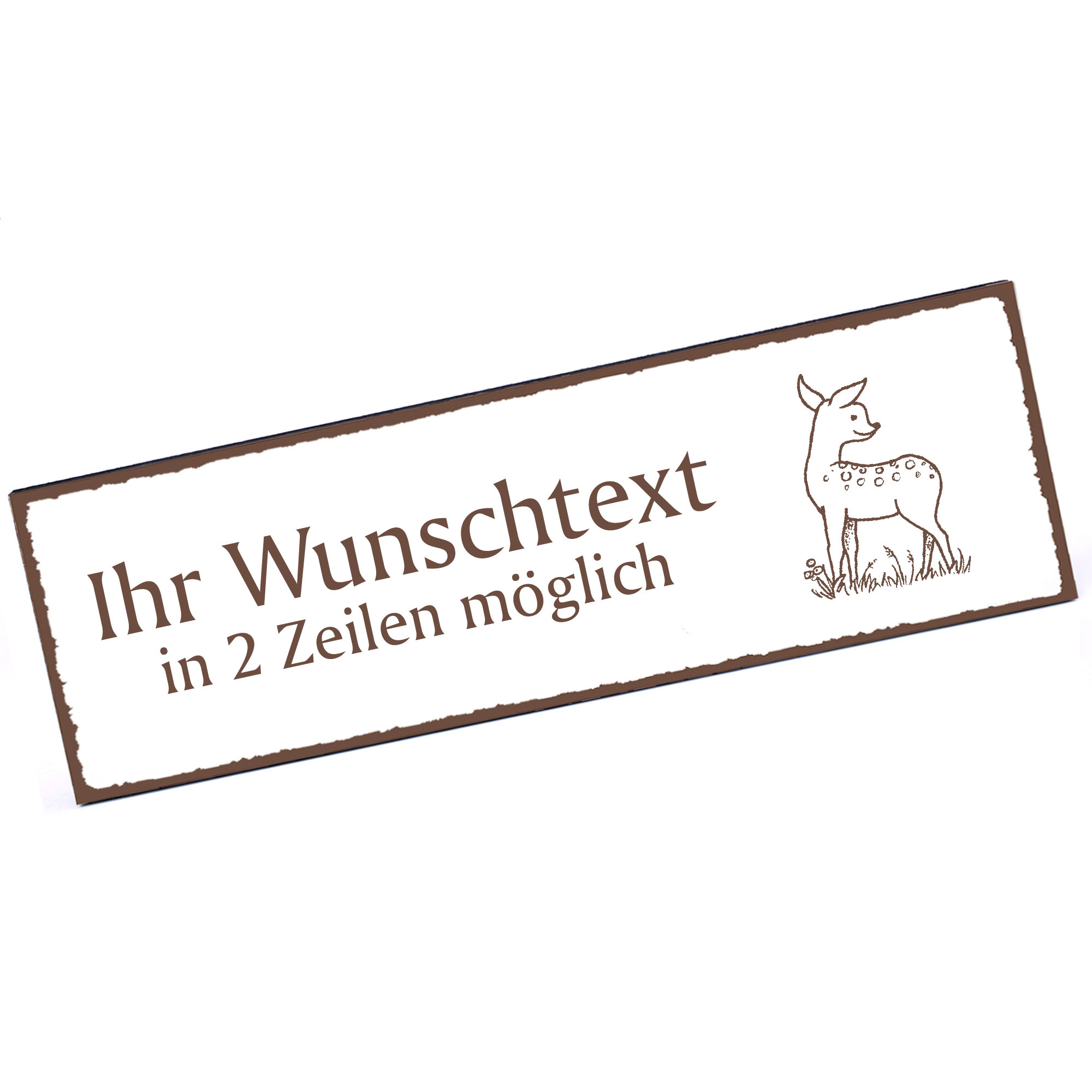 Türschild niedliches Reh Rehkitz  Namensschild personalisiert mit Gravur - 150mm x 50mm - selbstkleb
