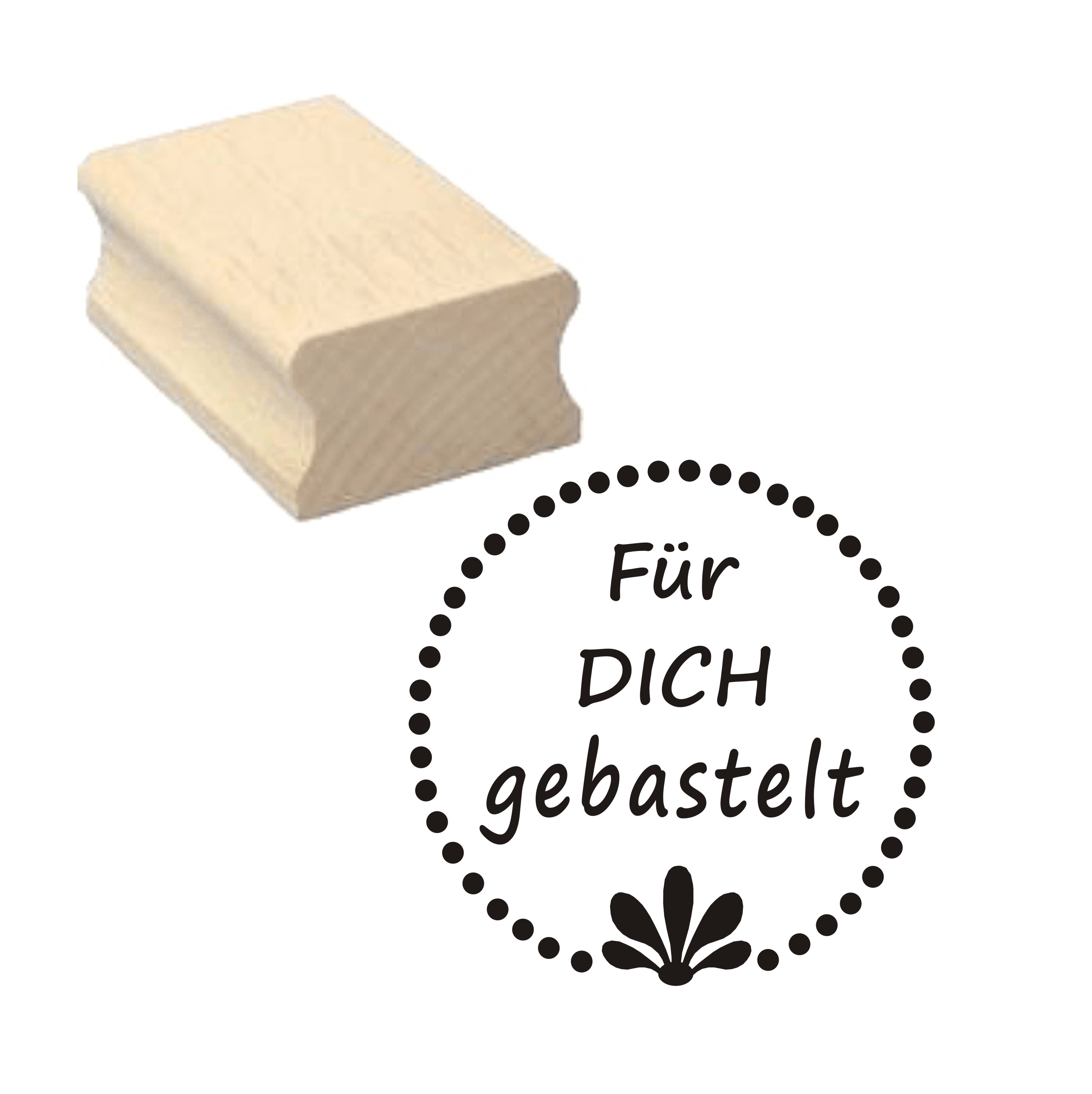 Stempel « Für dich gebastelt » 40 x 40 mm