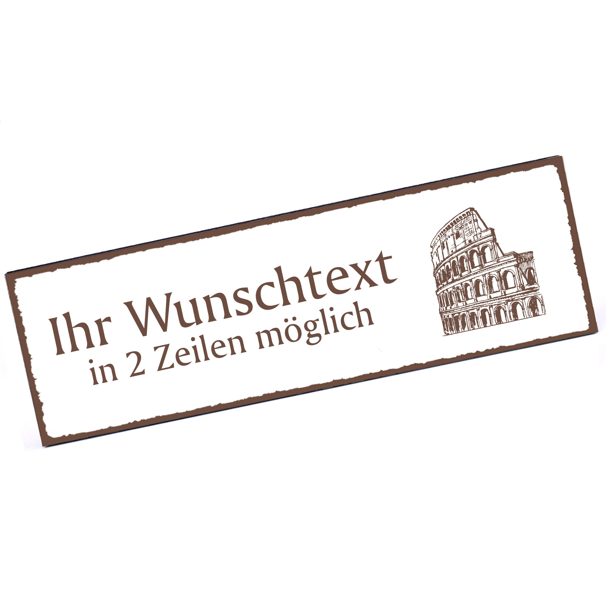 Türschild Kolosseum  Namensschild personalisiert mit Gravur - 150mm x 50mm - selbstklebend