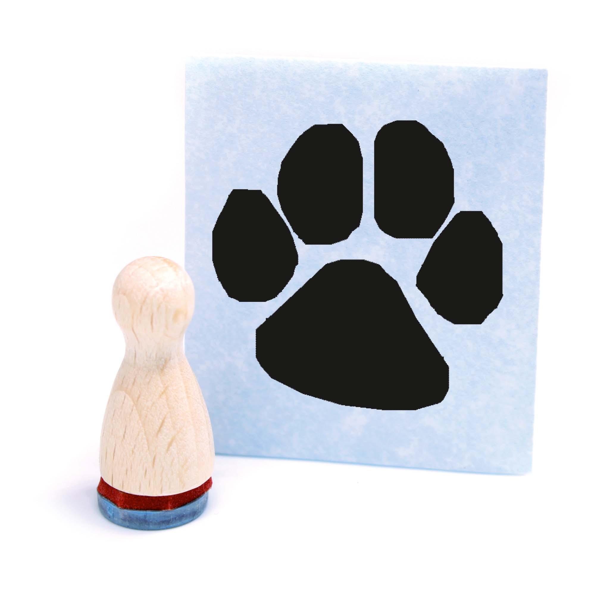 Ministempel Pfote - Holzstempel mini Motivstempel Ø12 mm