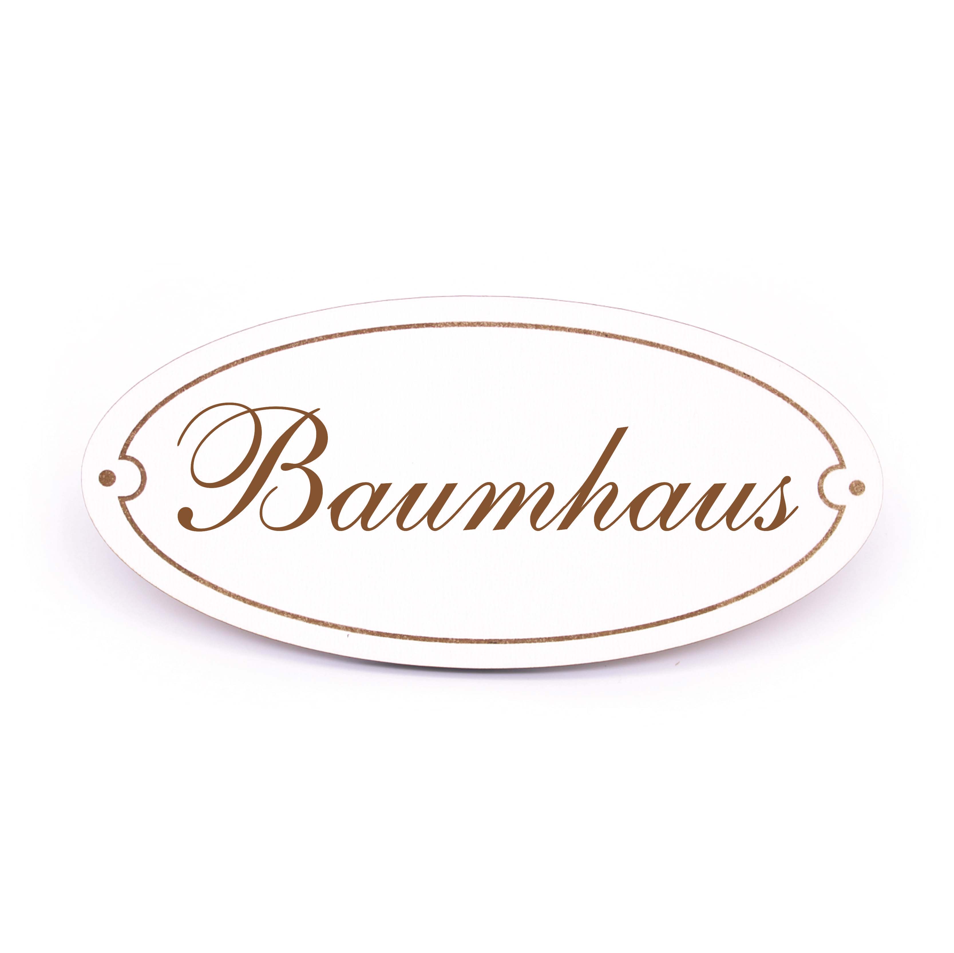Ovales Türschild Baumhaus - selbstklebend - 15 x 7 cm