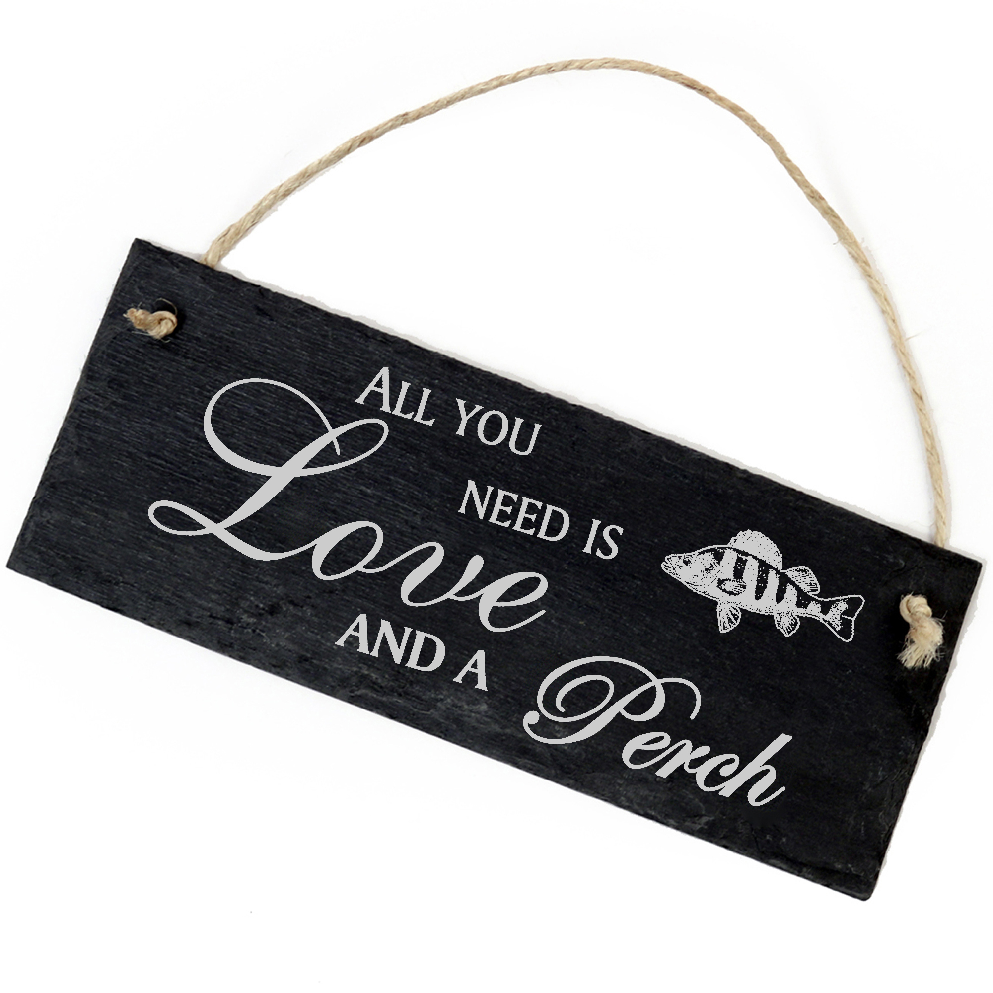 Schiefertafel Deko Barsch Schild 22 x 8 cm - All you need is Love and a Perch