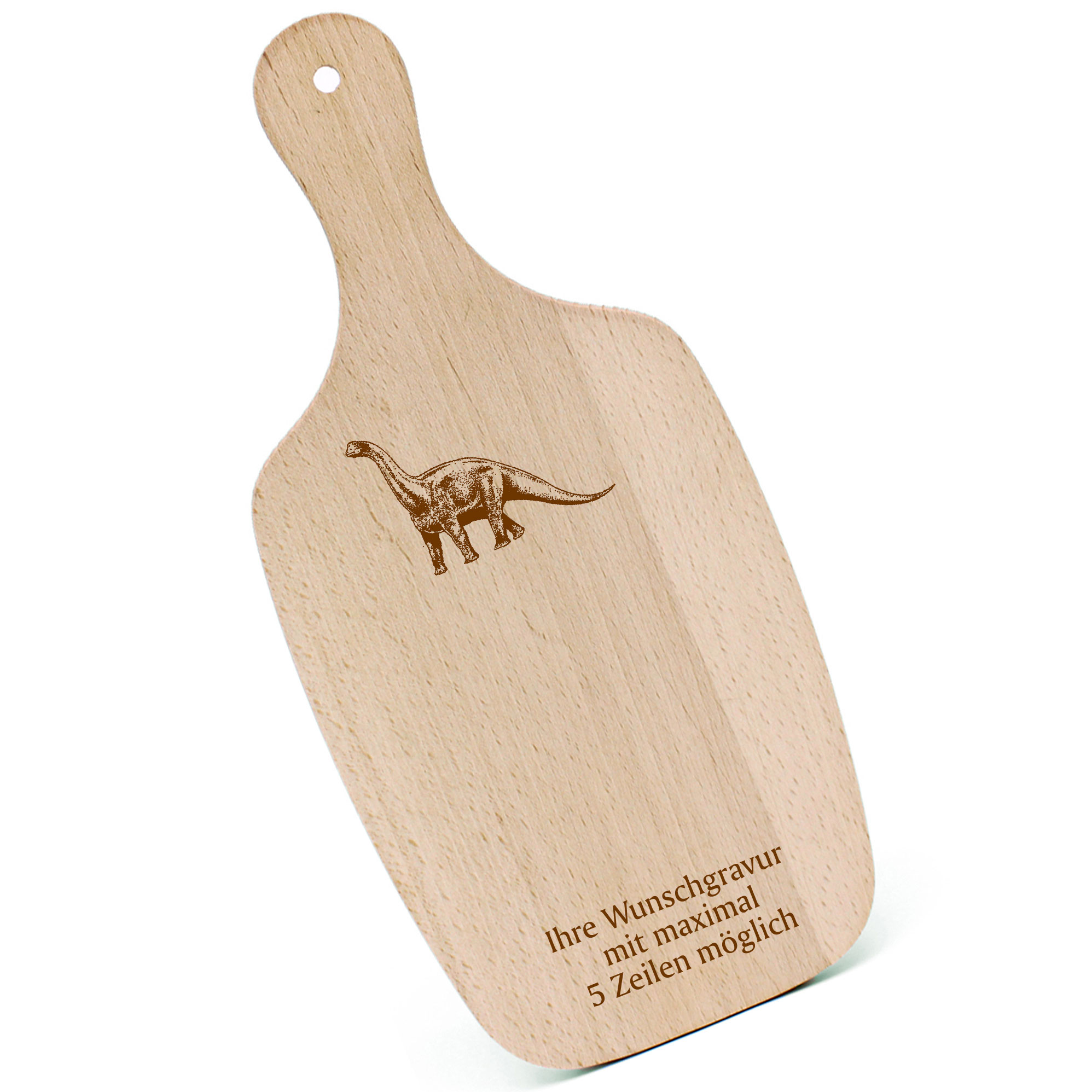 Schneidebrett Frühstücksbrettchen - Dinosaurier Plateosaurus - mit Griff 330x150mm