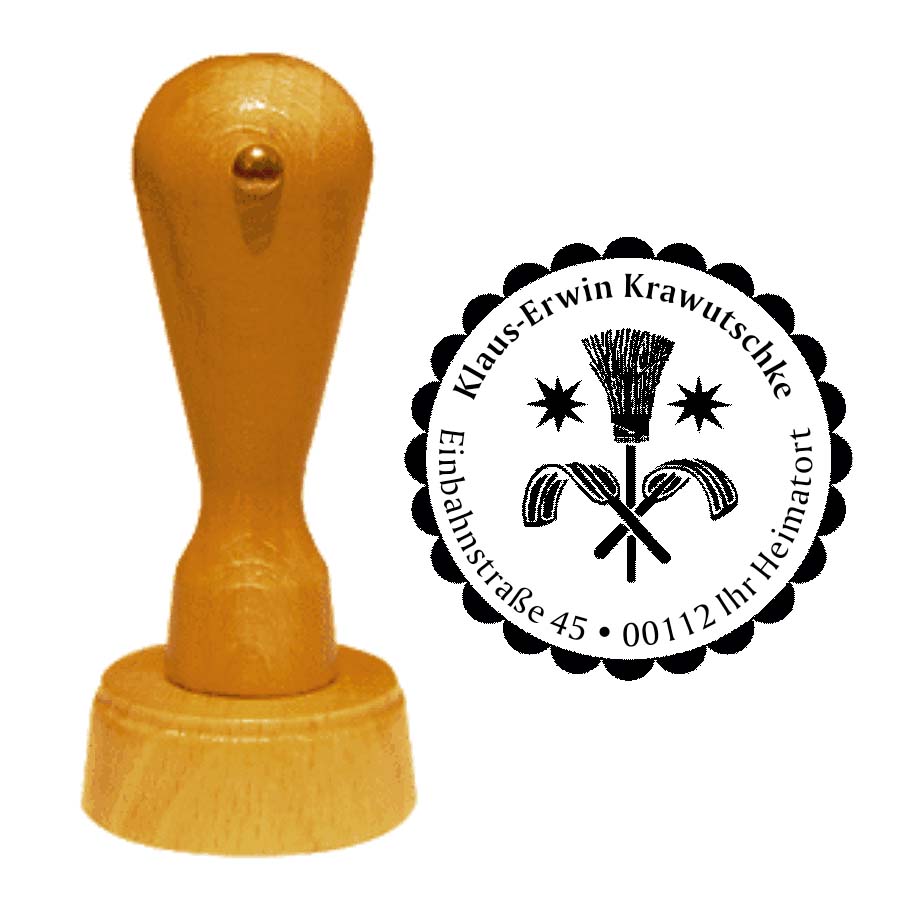 Adressenstempel « SCHORNSTEINFEGER » mit persönlichem Wunschtext
