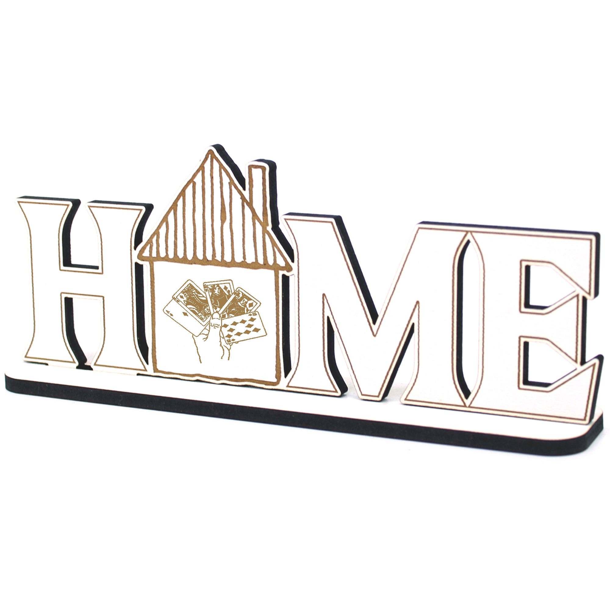 Deko Home Aufsteller Holz - Poker - 28x12 cm Holzdeko