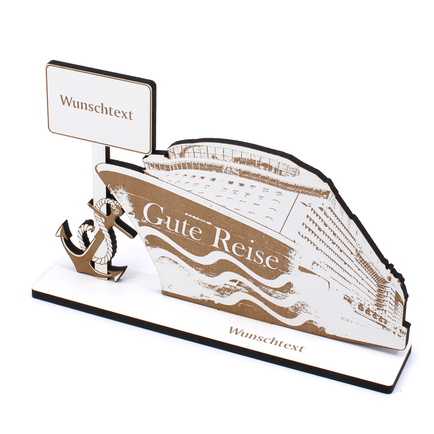 Geldgeschenk Schiff Gute Reise - inkl. Wunschtext - Schild für Geld Gutschein