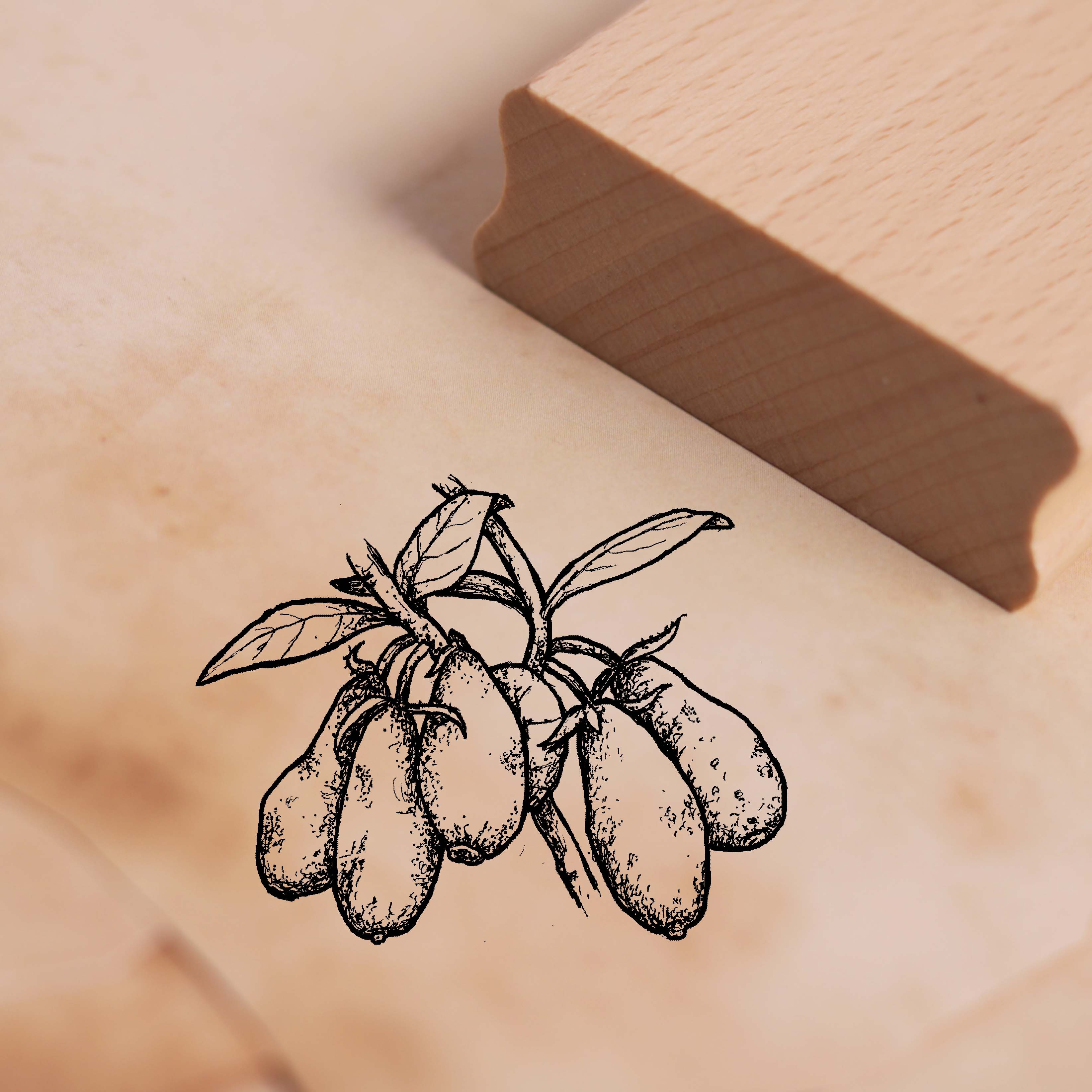 Motivstempel Honigbeere Haskap Beere - Stempel 48 x 38 mm