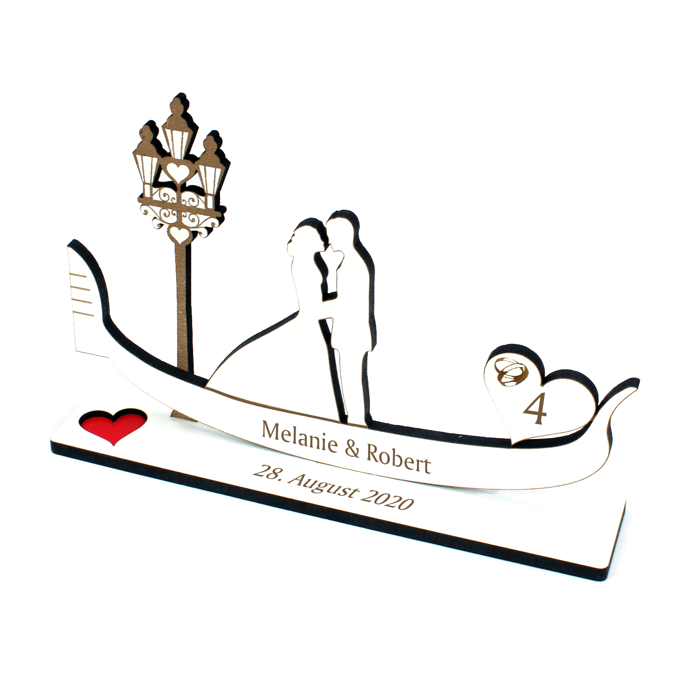 Geldgeschenk zur Hochzeit Geschenk - Gondel und Brautpaar - Venedig Hochzeitsgeschenk personalisiert