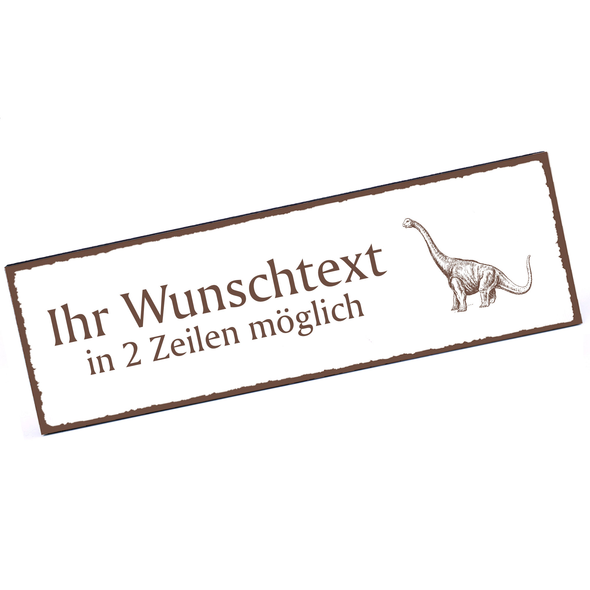Türschild Dinosaurier Brachiosaurus Langhals  Namensschild personalisiert mit Gravur - 150mm x 50mm