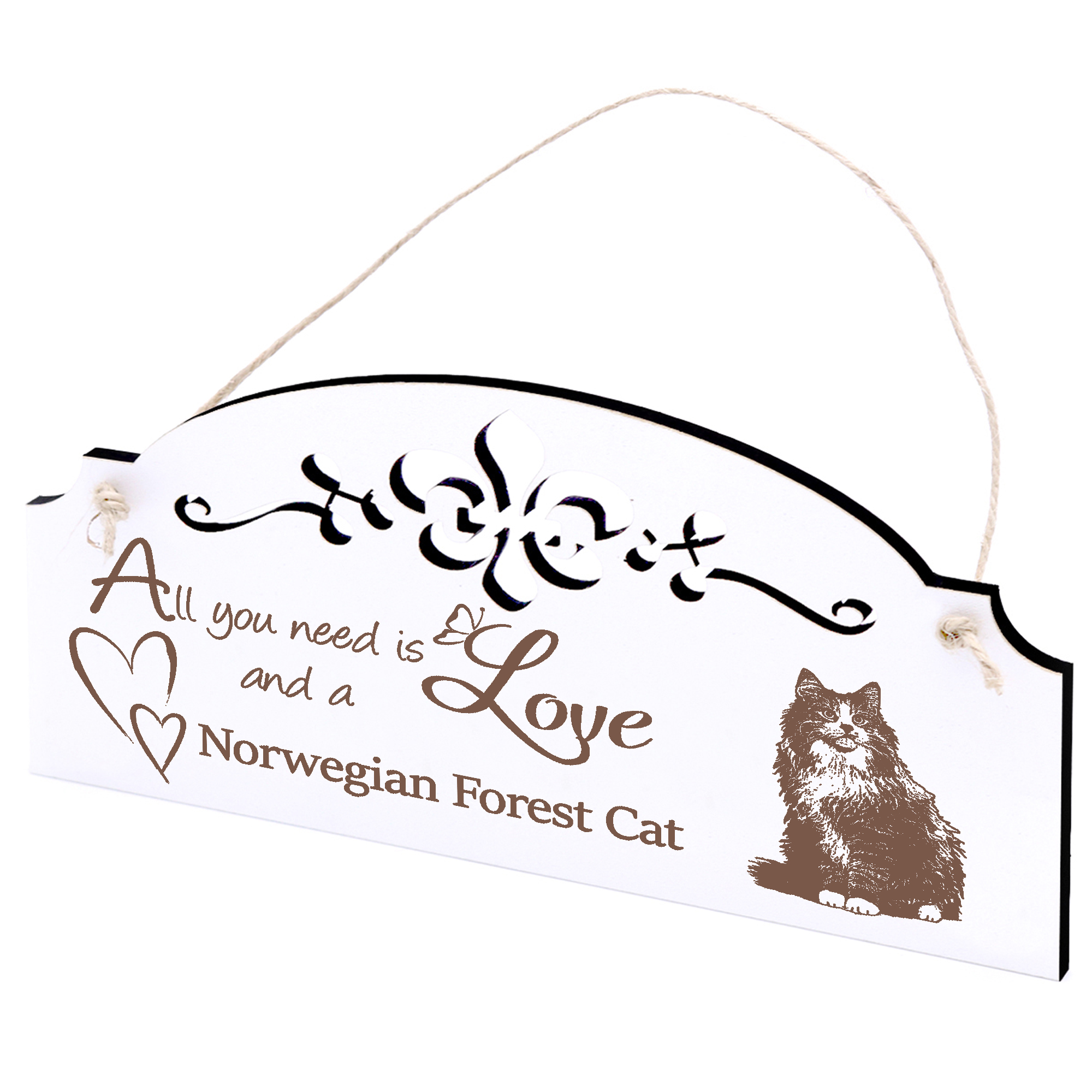 Schild Norwegische Waldkatze Deko 20x10cm