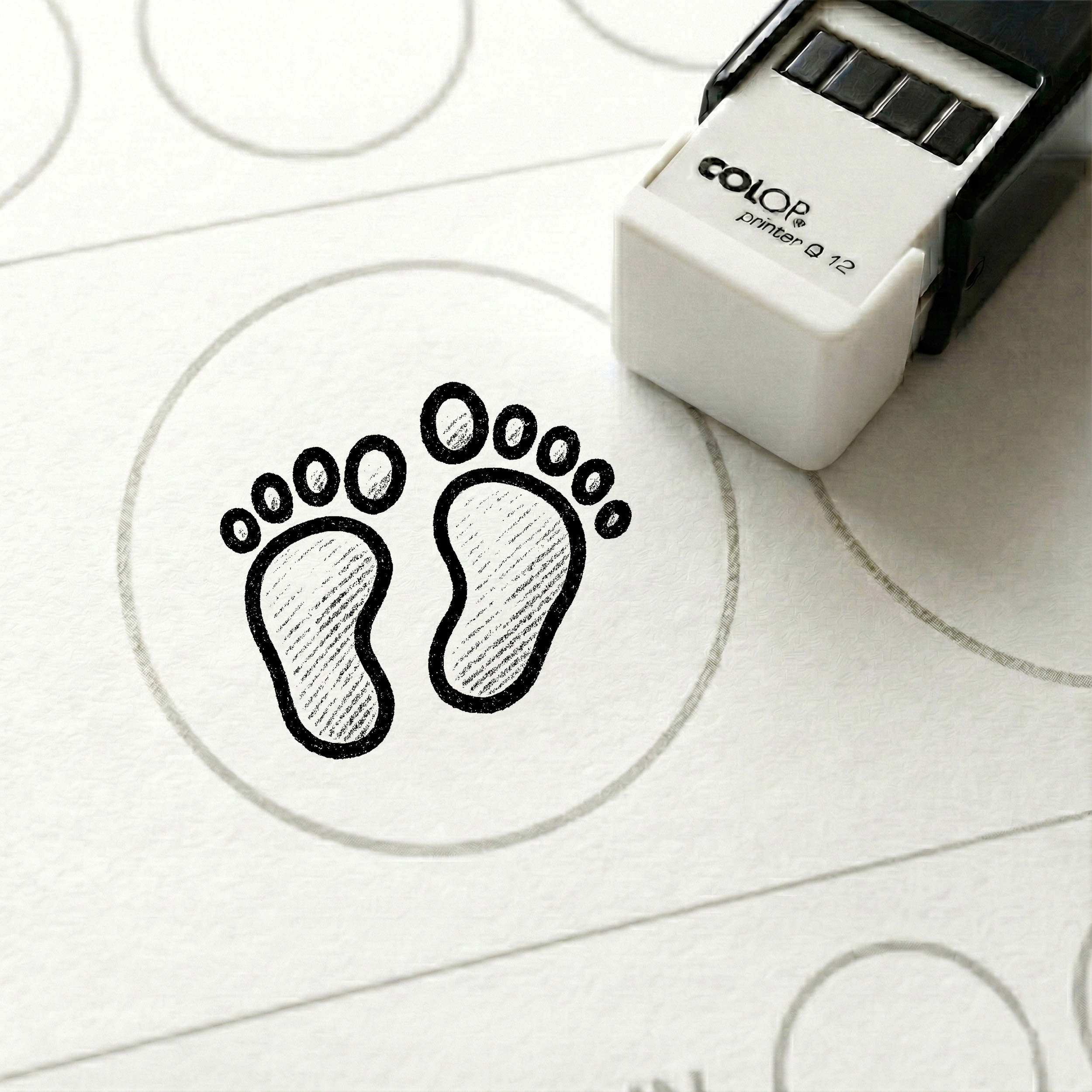 Bonusstempel Füße Fußabdruck 10x10 mm – Bonuskartenstempel für Fußpflege Podologie Beauty-Studio Wellness