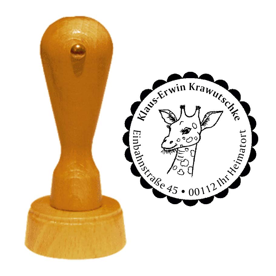 Adressenstempel « GIRAFFE 01 » mit persönlichem Wunschtext