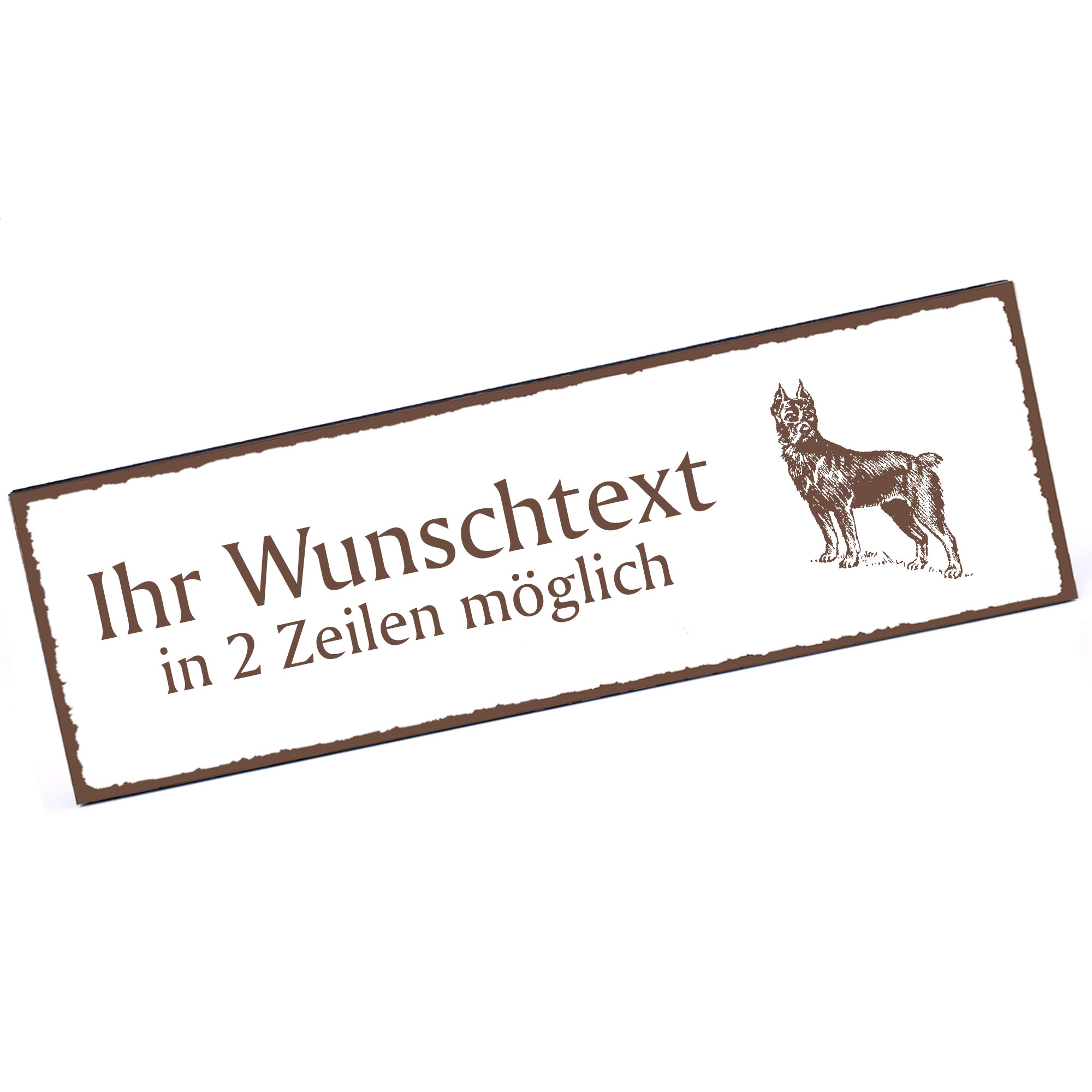 Türschild Bouvier  Namensschild personalisiert mit Gravur - 150mm x 50mm - selbstklebend