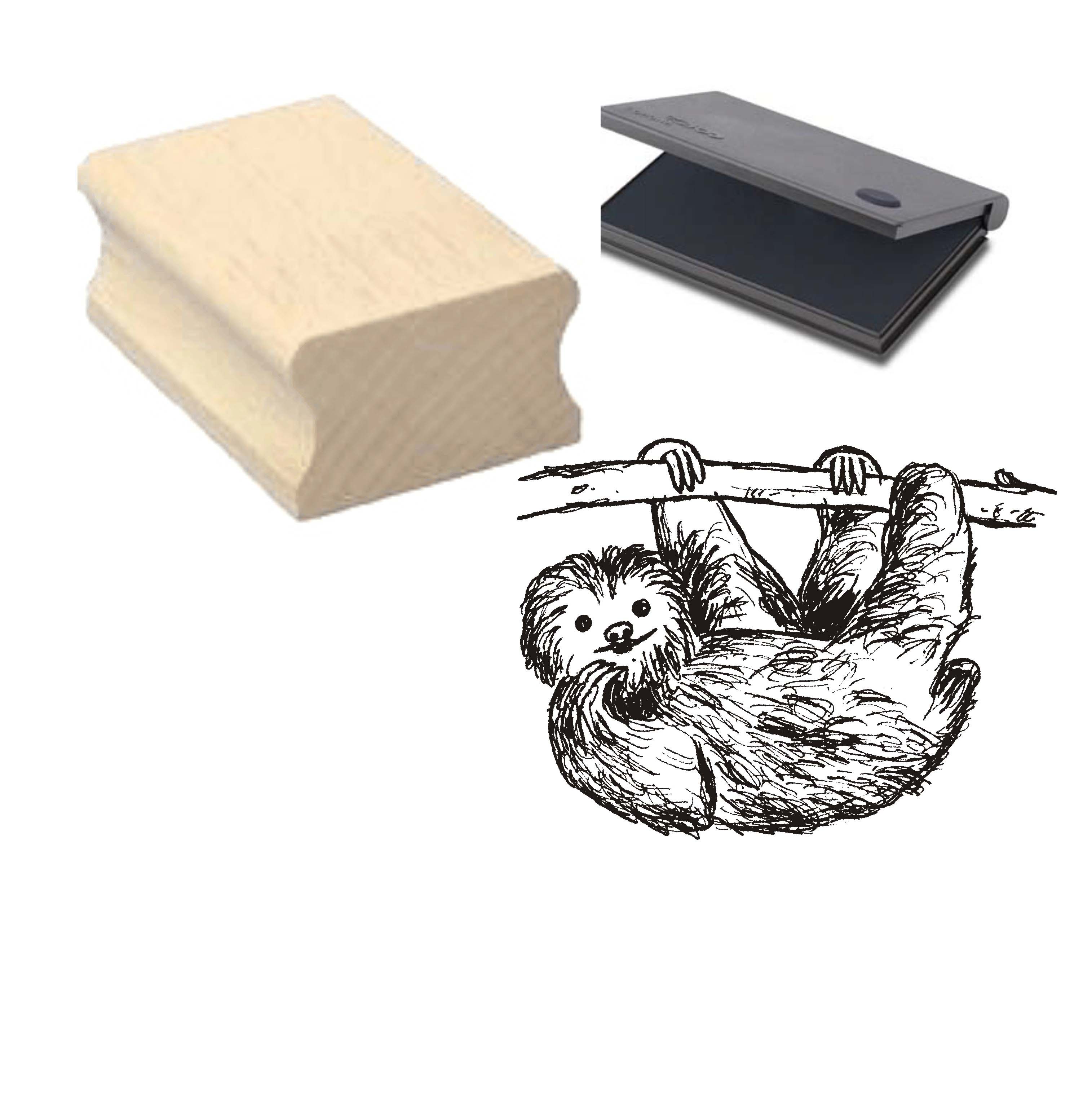 Stempel « KLEINES FAULTIER » 40 x 30 mm - Motivstempel mit Kissen