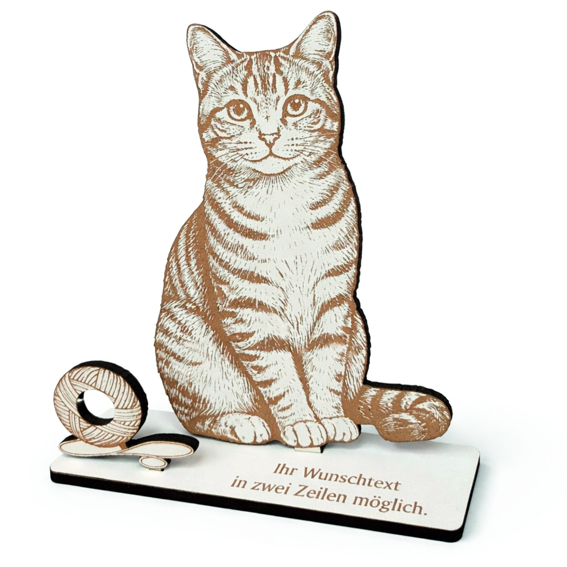 Geldgeschenk Katze Europäisch Kurzhaar - personalisiert mit Wunschtext - Schild für Geld Gutschein - 14 x 15 cm