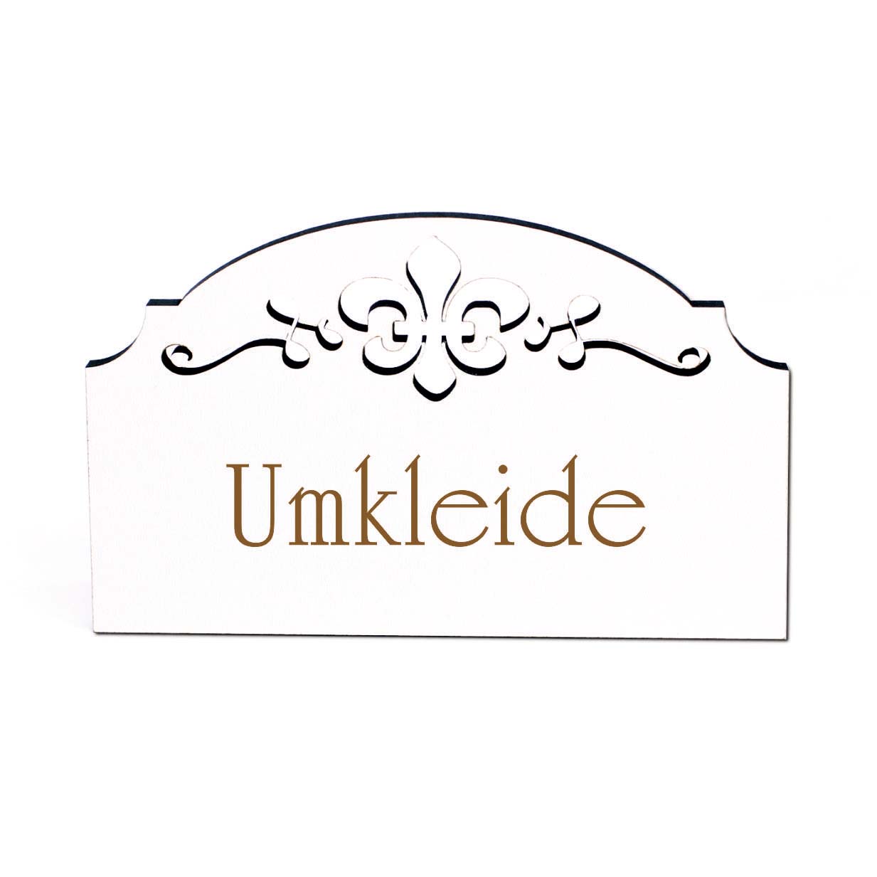 Umkleide Schild Holz Türschild graviert Ornamente selbstklebend Umkleidekabine Türdeko 15,5 x 9,5 cm