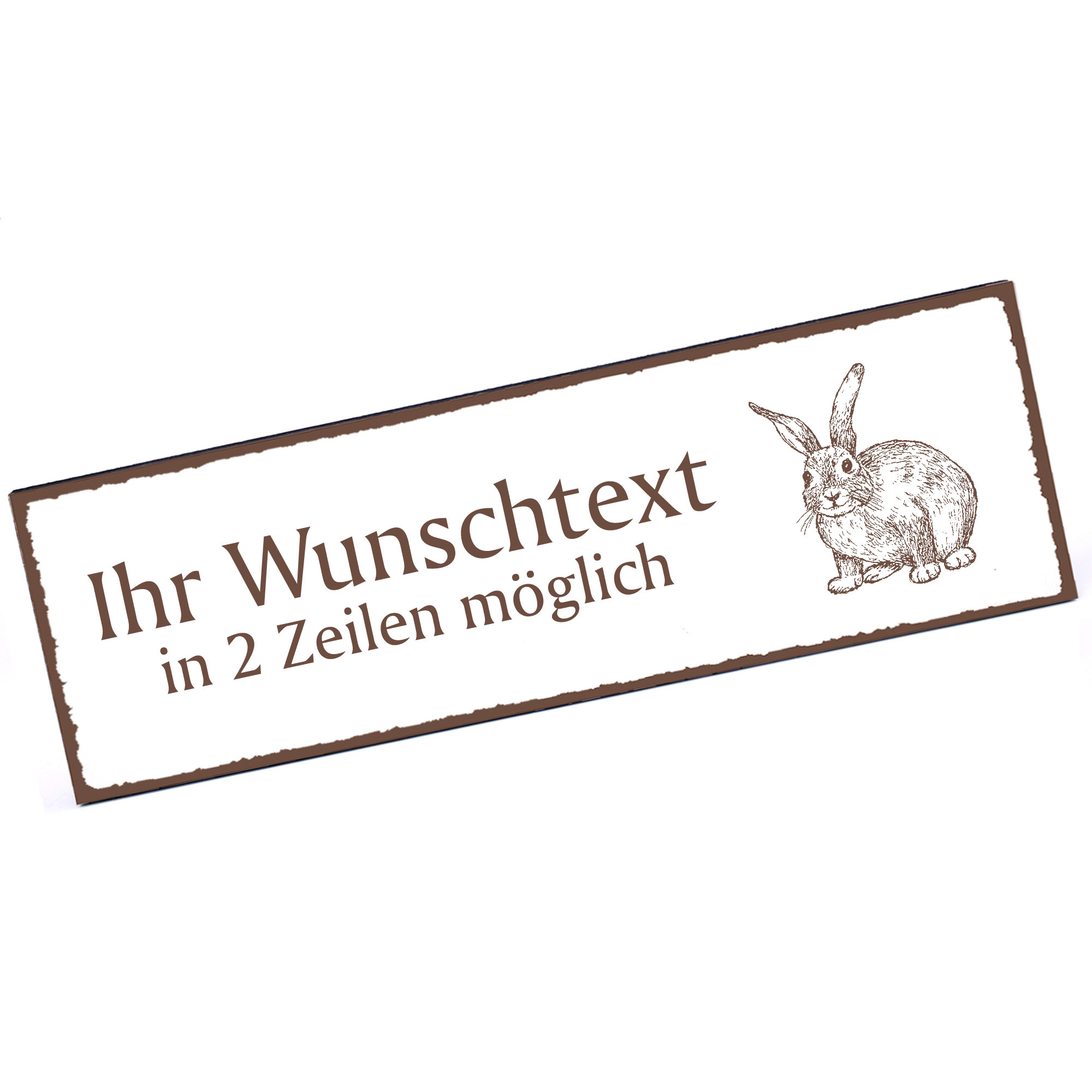 Türschild Kaninchen  Namensschild personalisiert mit Gravur - 150mm x 50mm - selbstklebend