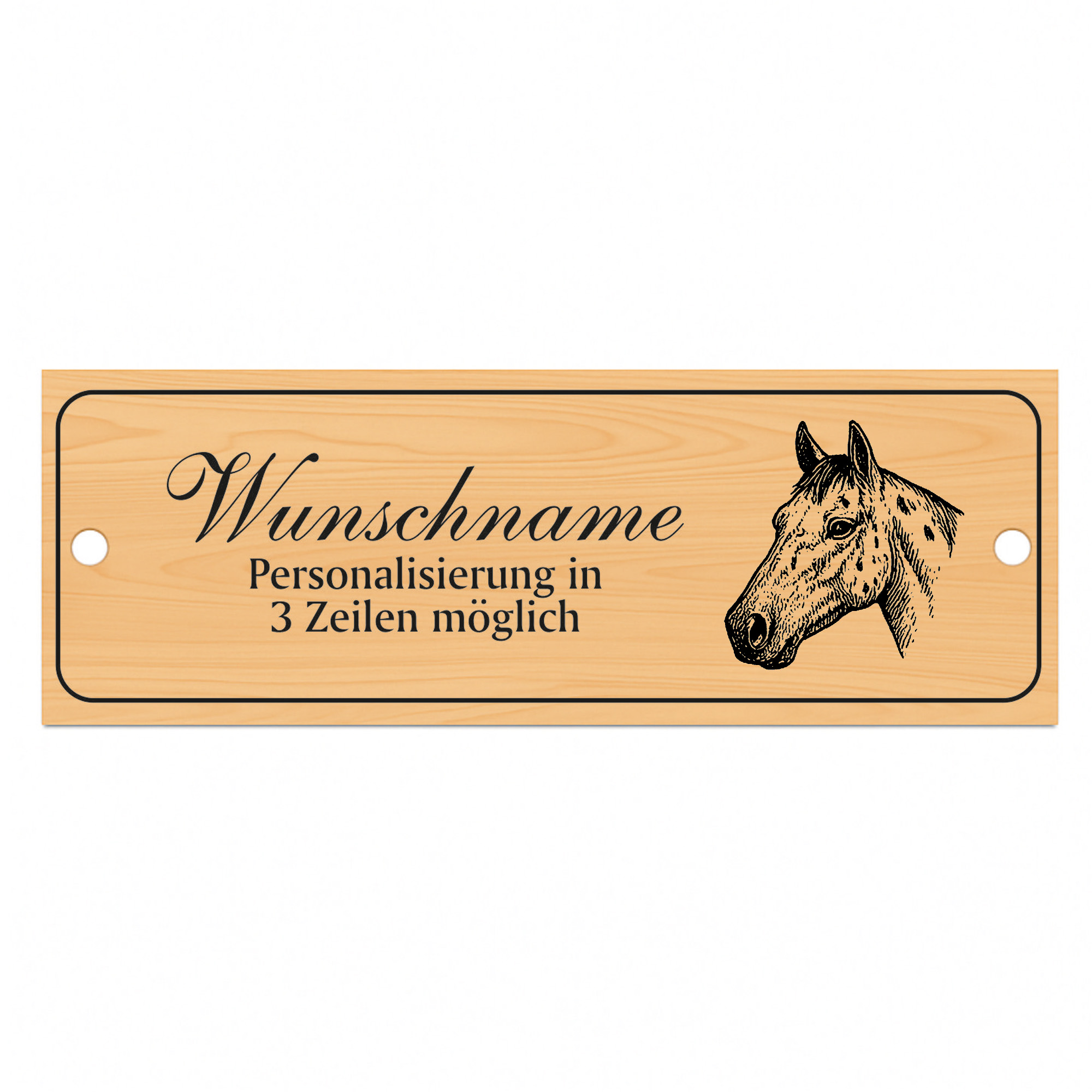 Stallschild Appaloosa personalisierbar mit Wunschtext – Stalltafel Pferdeschild Pferdebox Holzoptik - 20×7,5 cm