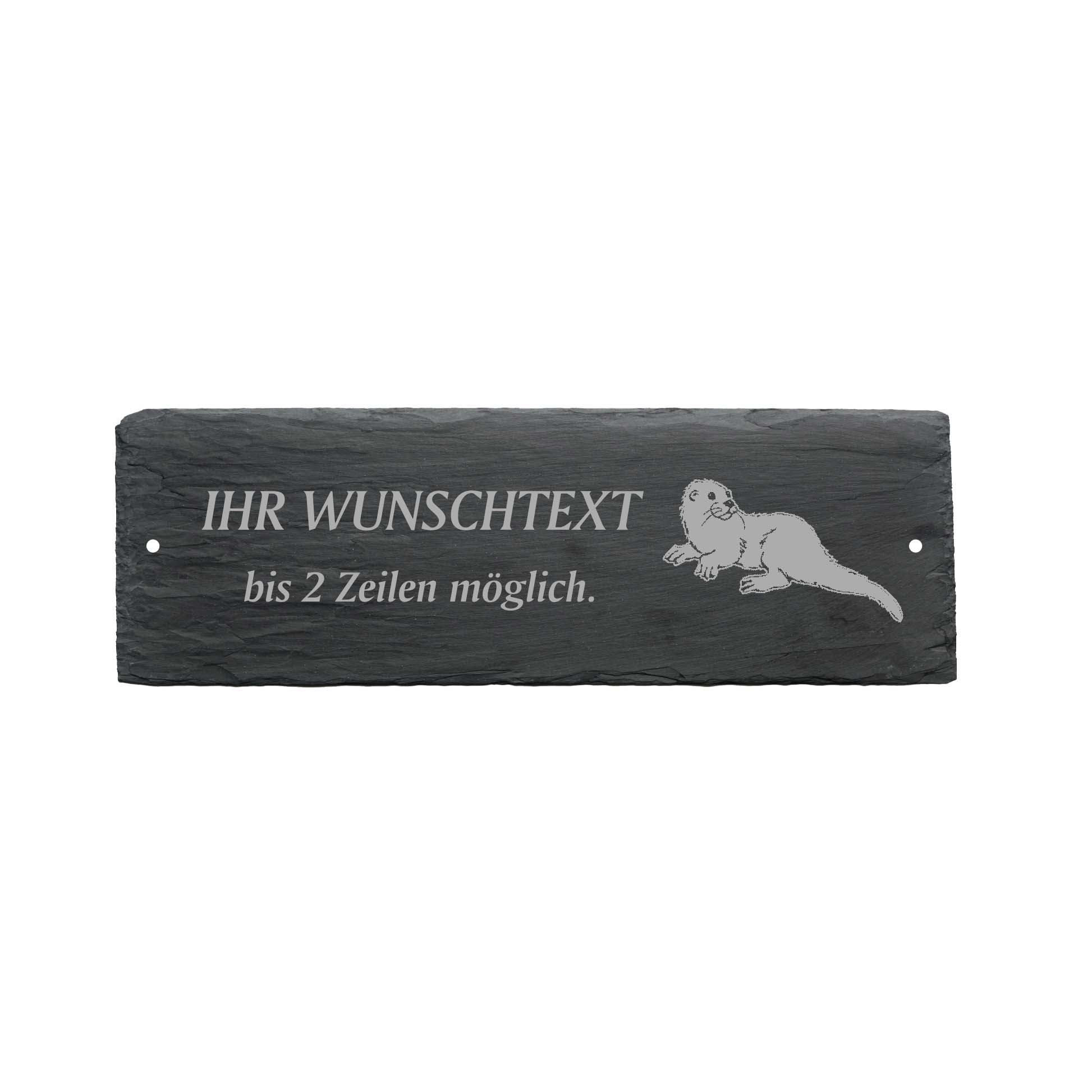 Türschild « FISCHOTTER » ca. 22 x 8 cm - aus Schiefer