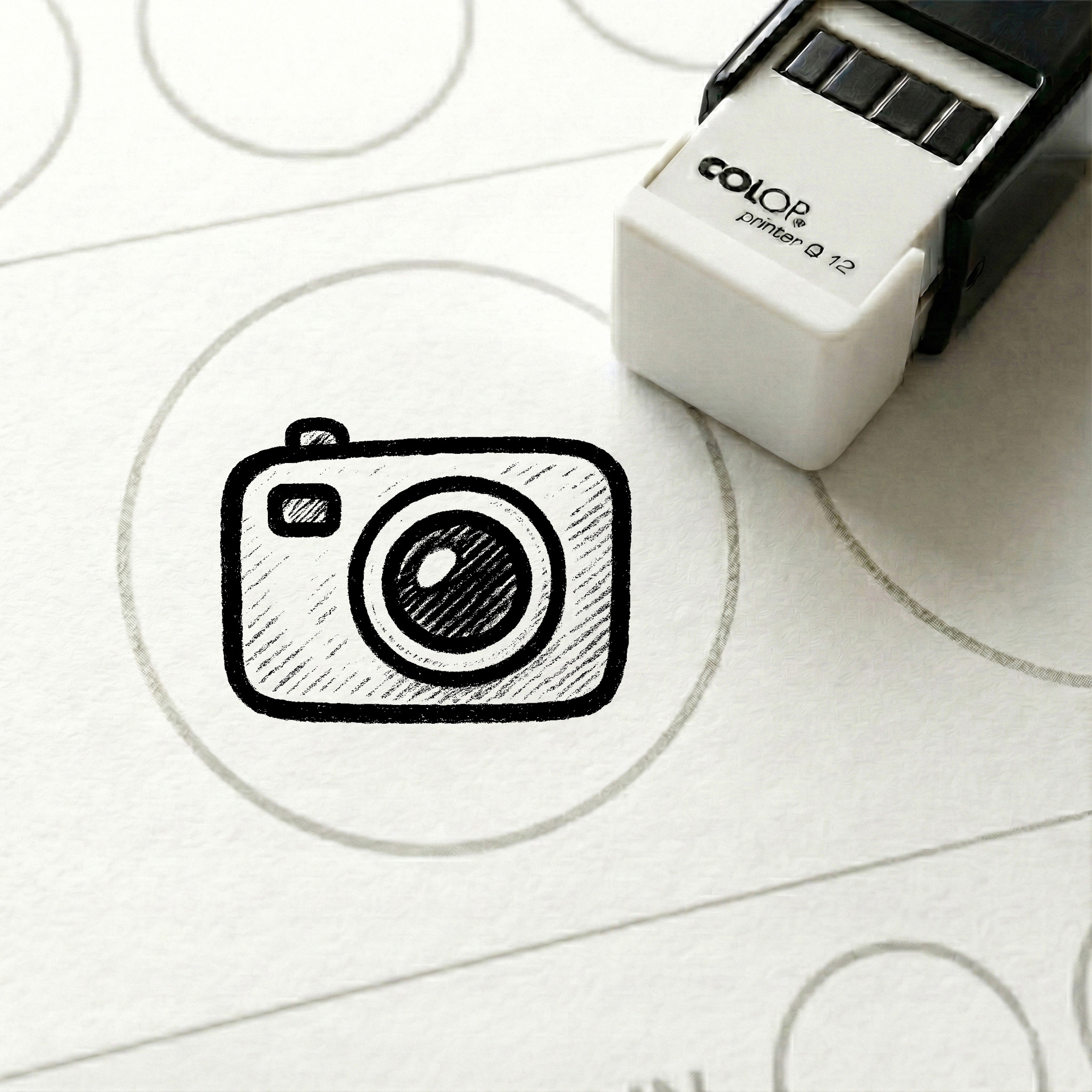 Bonusstempel Kamera Fotoapparat 10x10 mm – Bonuskartenstempel für Fotostudio Fotograf Portraitstudio Medienservice