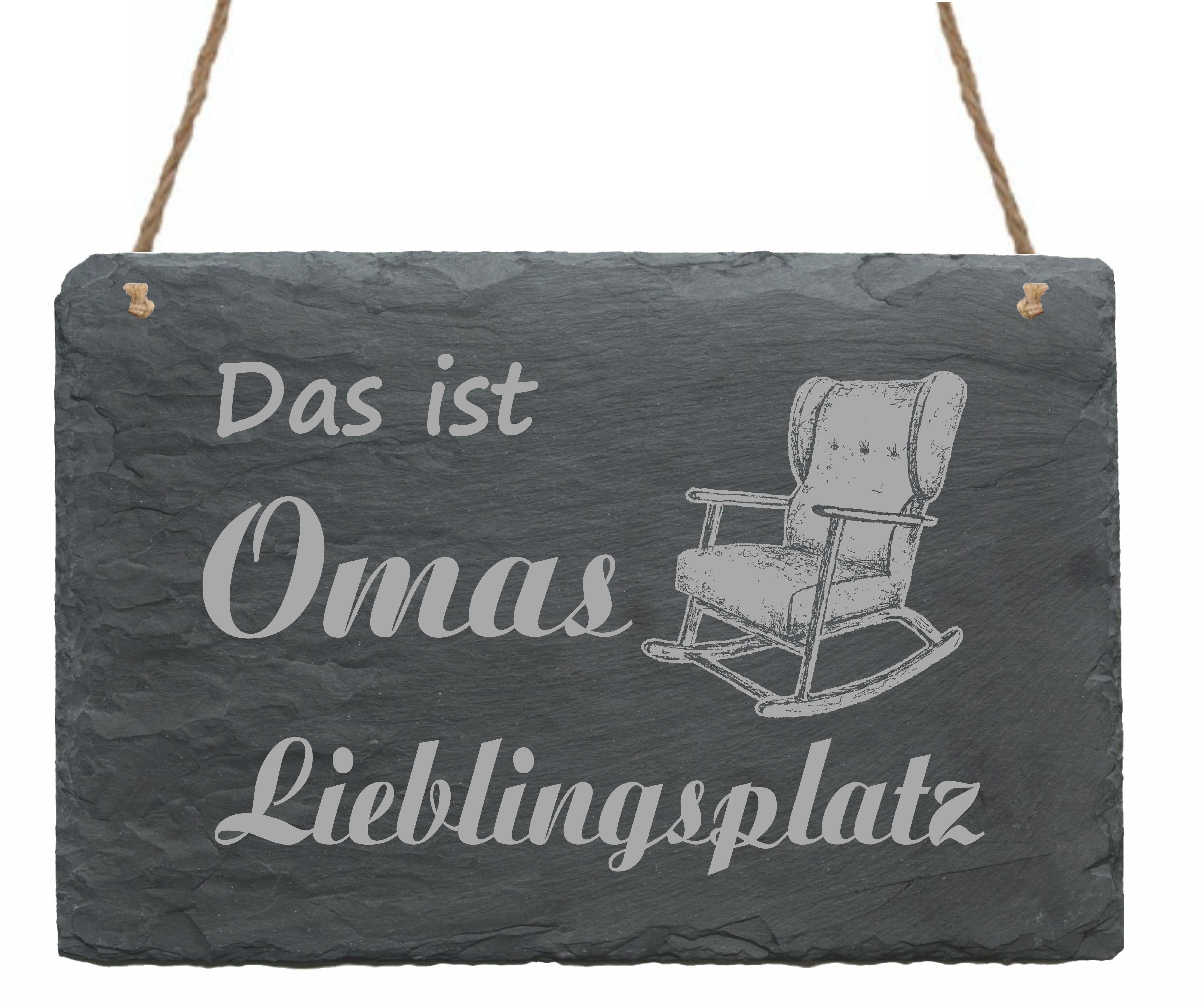 Schild Das ist Omas Lieblingsplatz - Türschild Schaukelstuhl 22 x 16 cm