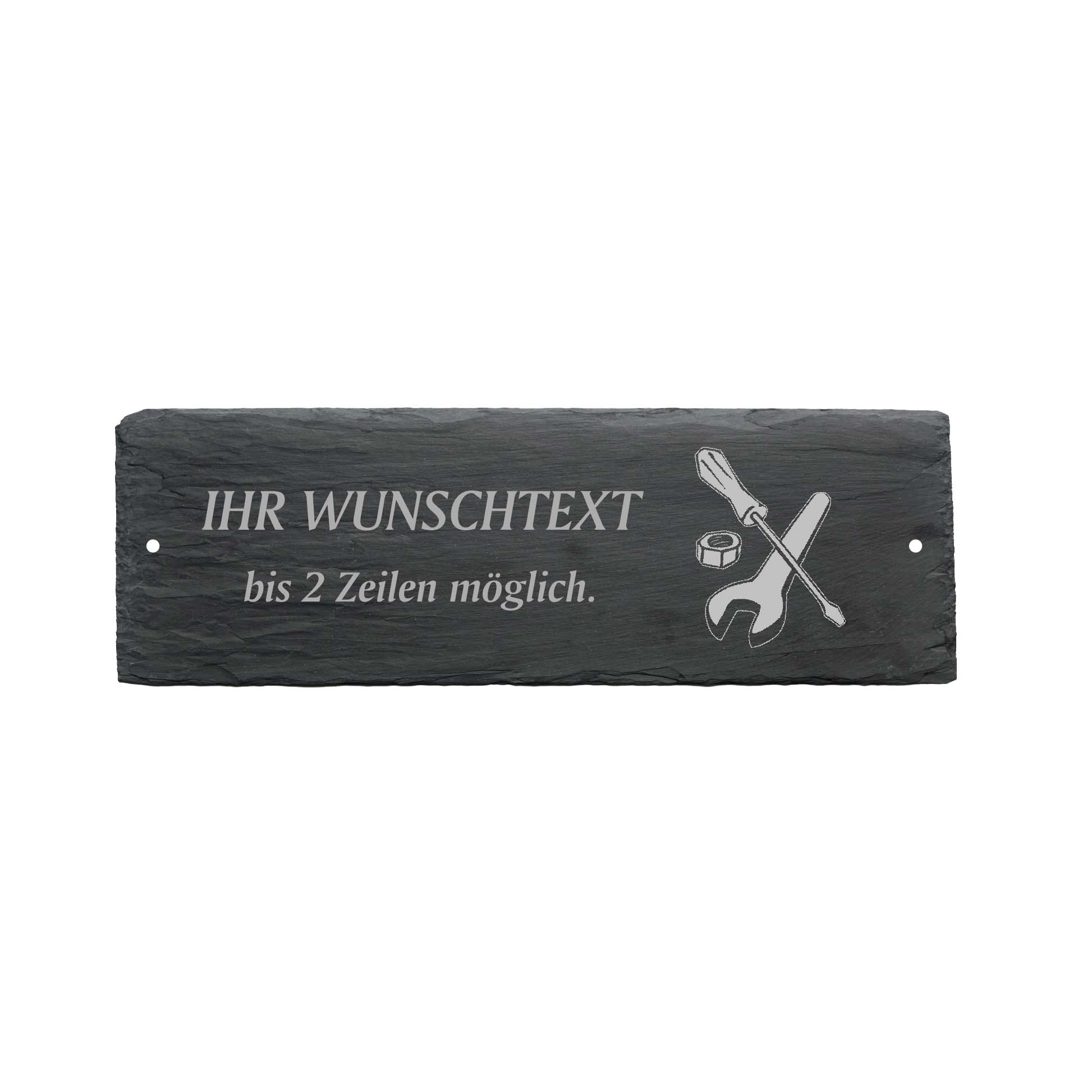 Türschild « WERKZEUG » ca. 22 x 8 cm - aus Schiefer