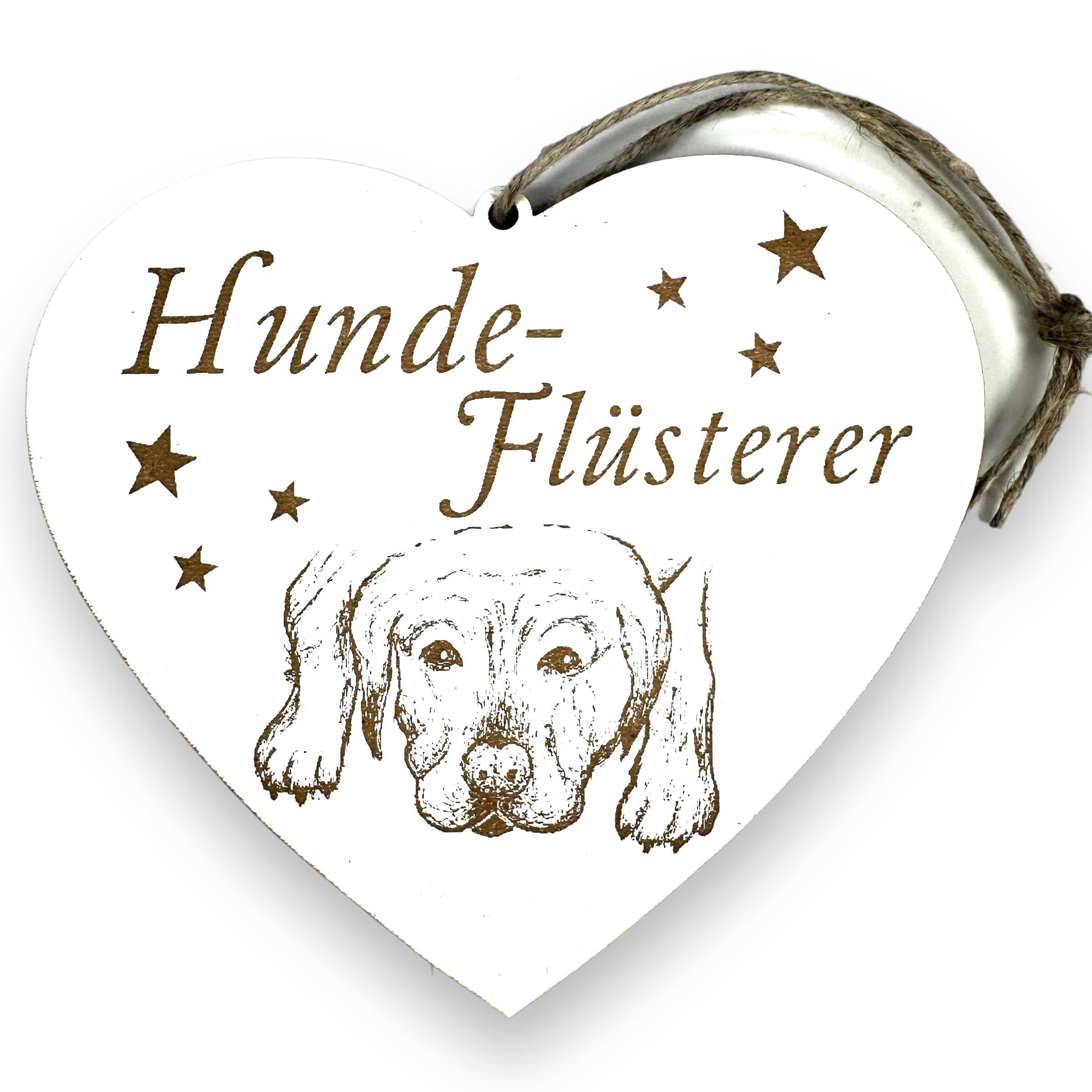 Hundeflüsterer Schild - Herzschild mit Gravur - Deko Dekoschild Türschild 13 x 12 cm