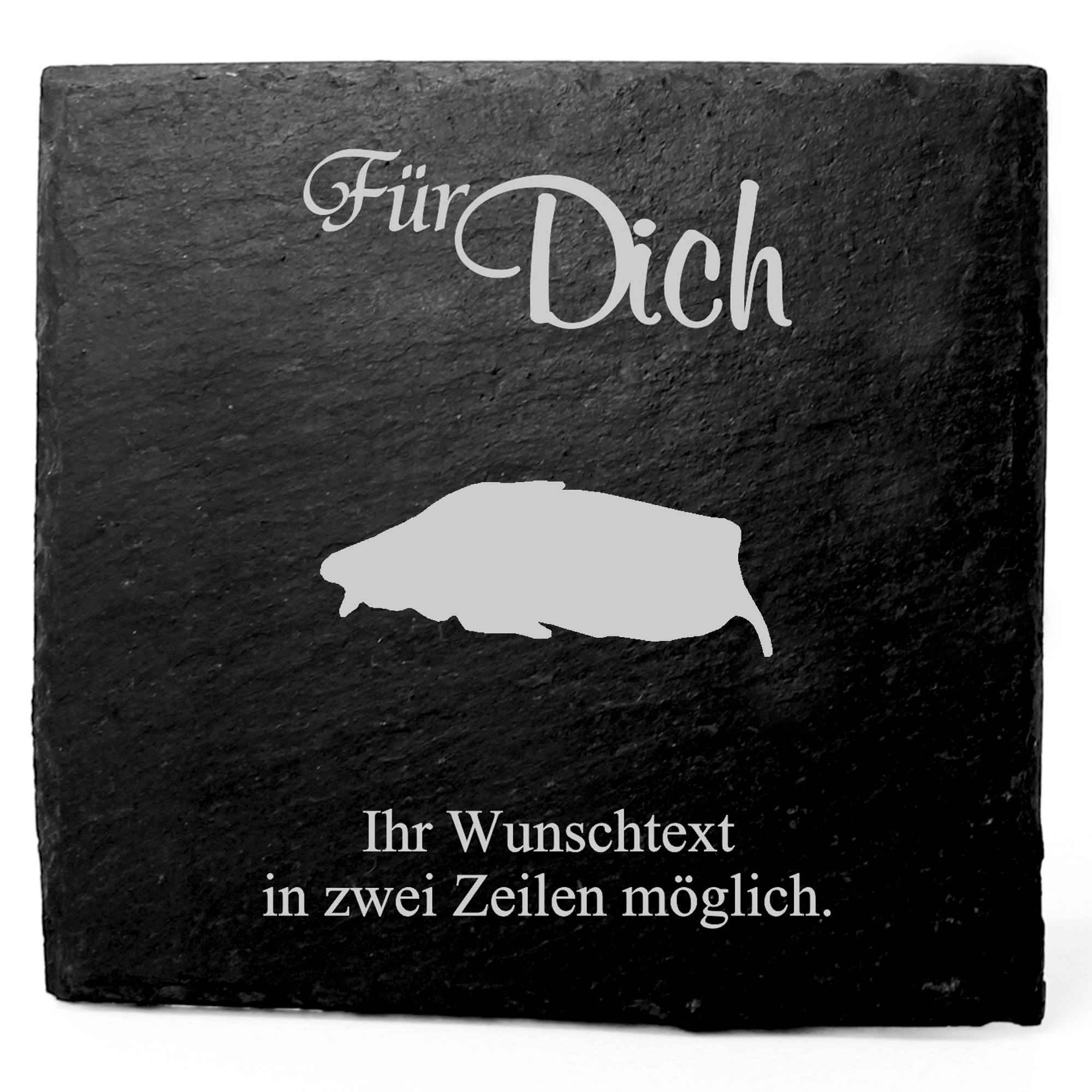 Deko Schiefer Untersetzer personalisiert Insel Baltrum - Für Dich - 11x11cm