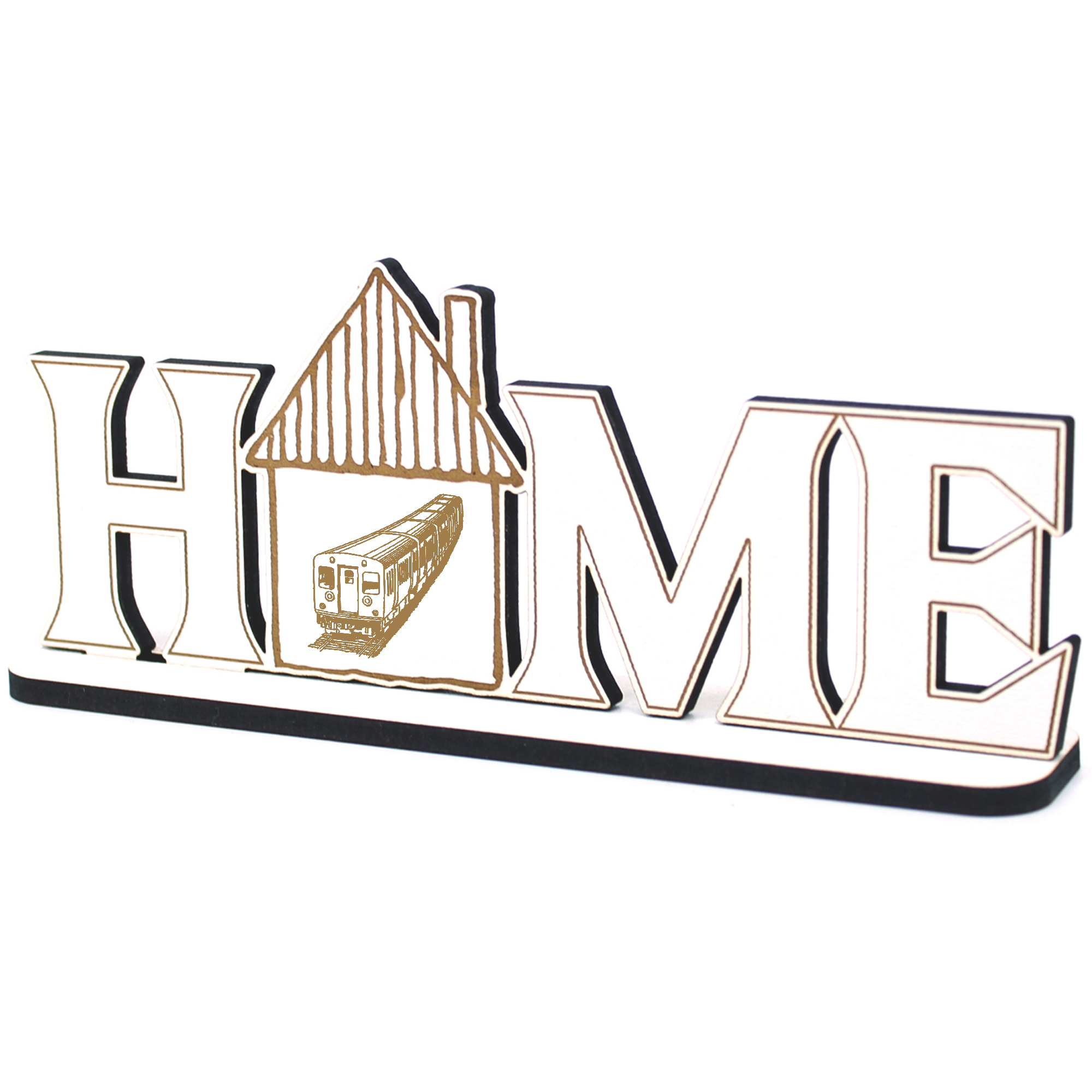 Deko Home Aufsteller Holz - Strassenbahn - 28x12 cm Holzdeko