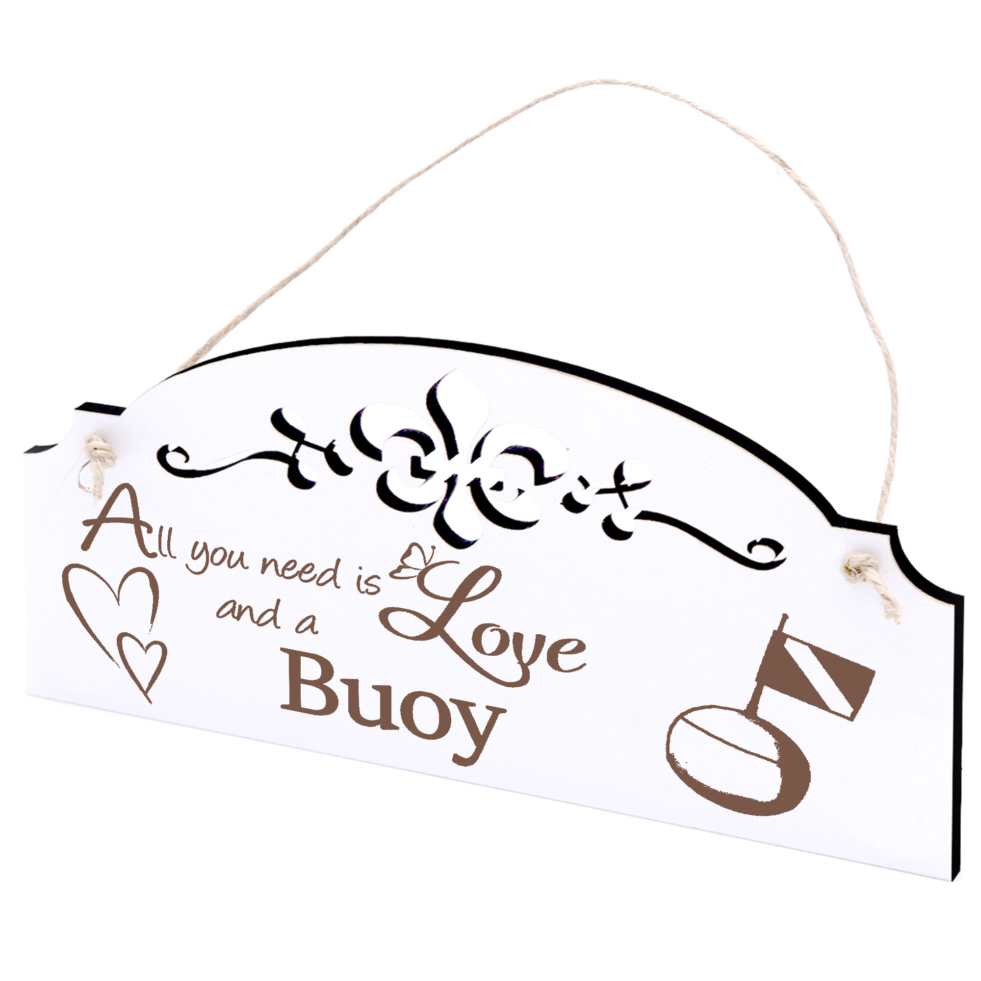 Schild Boje Deko 20x10cm - All you need is Love and a Buoy - Holz