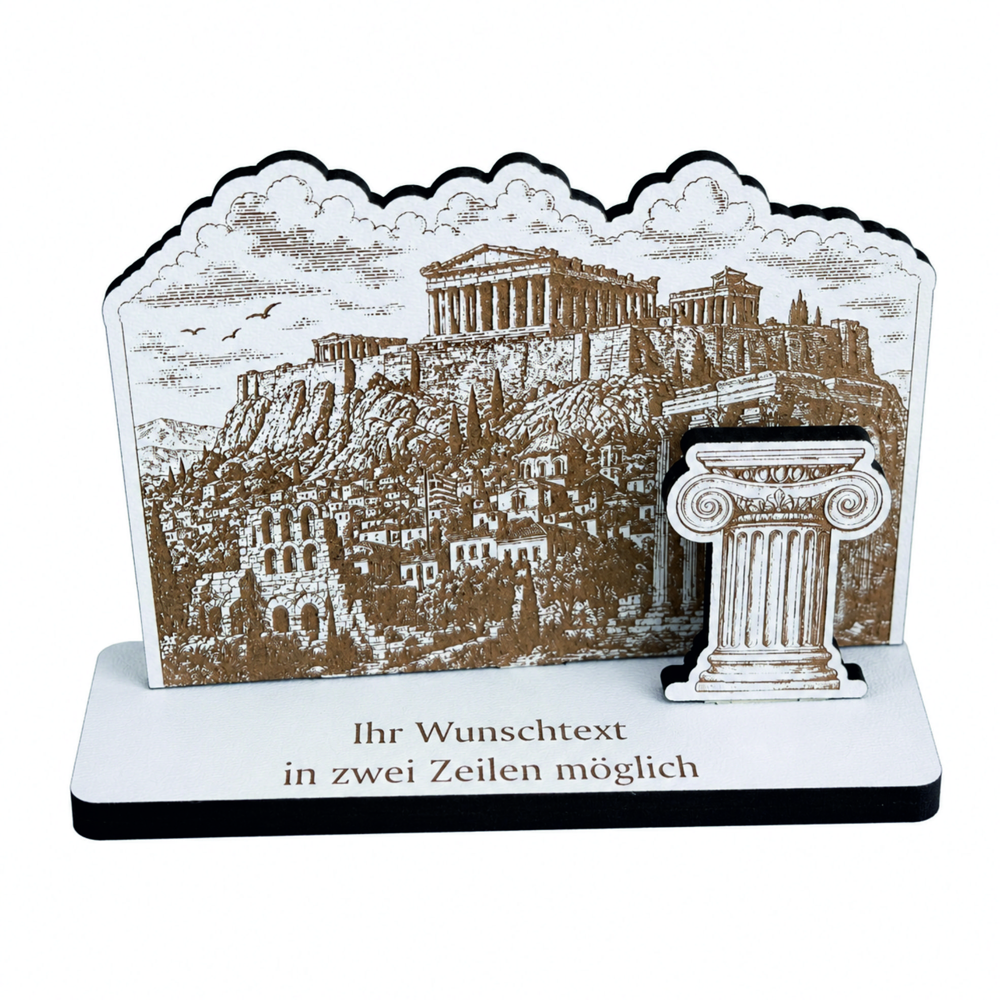 Reisegutschein Athen personalisiert - Schild für Geld Gutschein - 11 x 7,5 cm