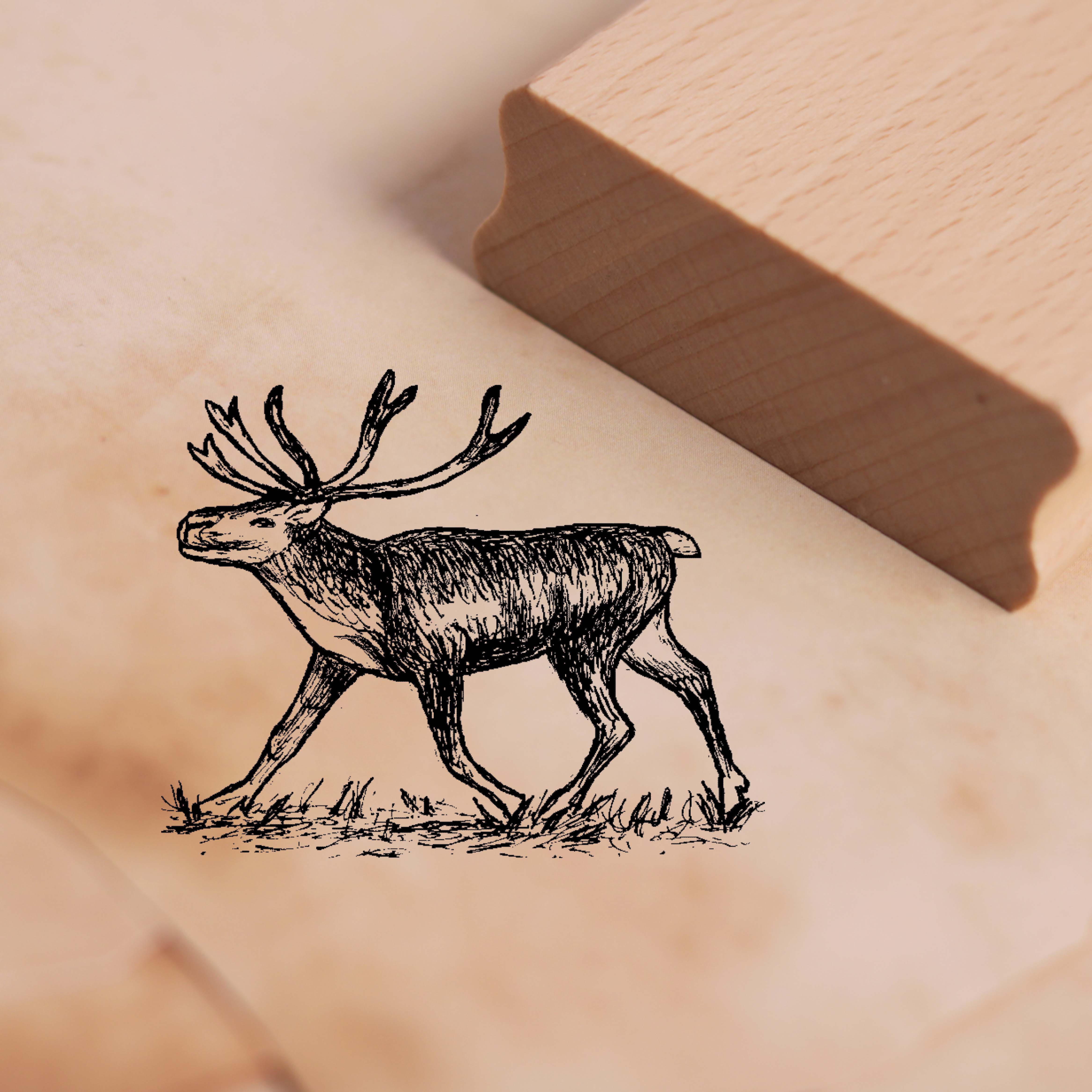 Motivstempel Rentier Stempel Ren 46 x 38 mm