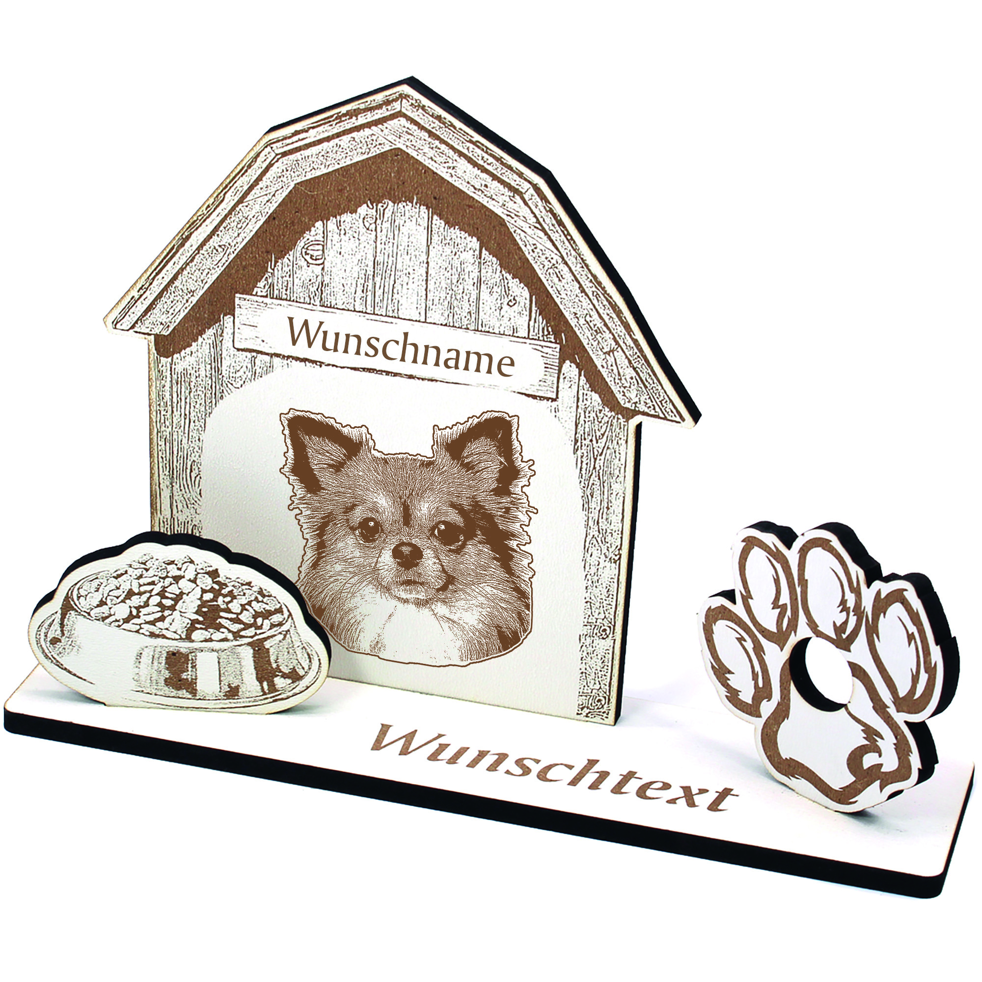 Geldgeschenk Hund Chihuahua Langhaar  - personalisiert 20x14cm