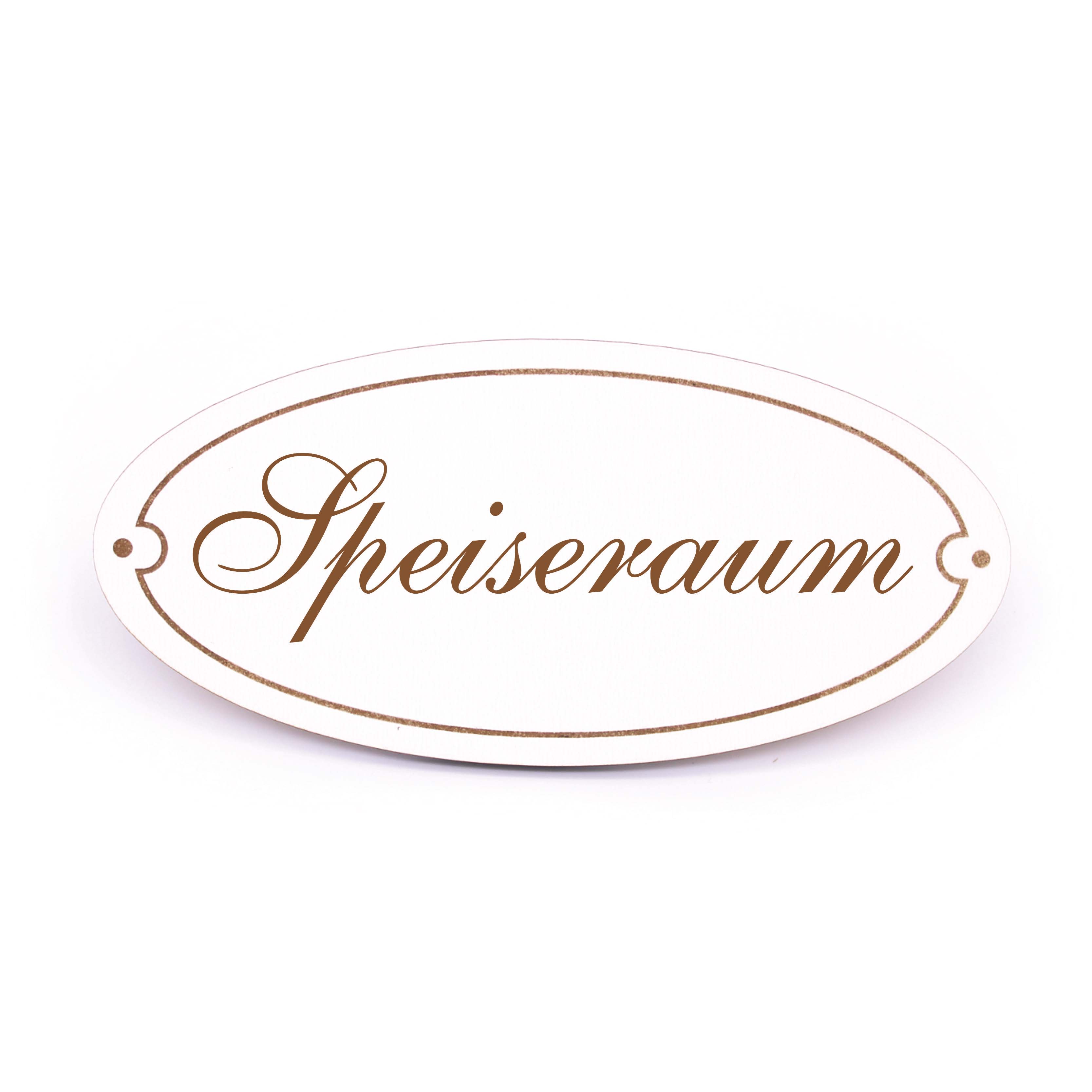 Ovales Türschild Speiseraum - selbstklebend - 15 x 7 cm