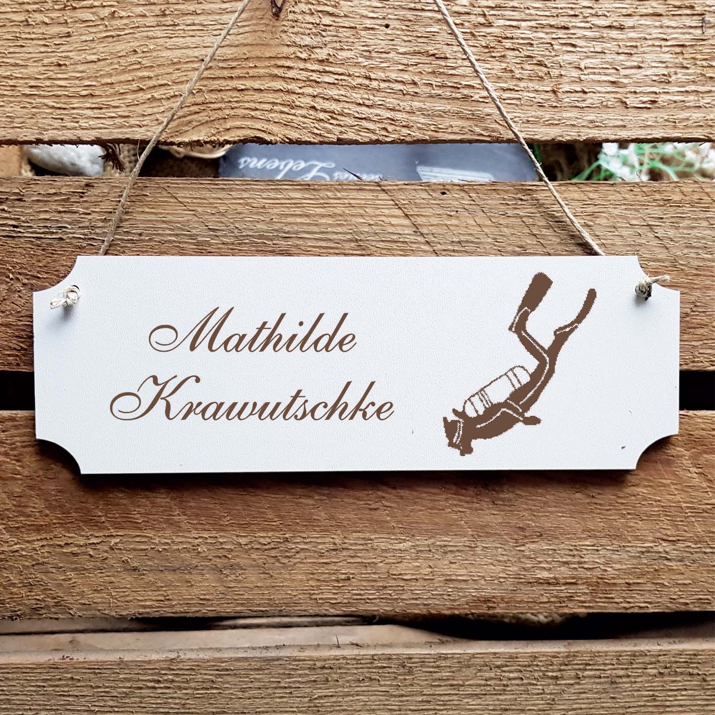 Schild « Taucher » Namensschild Türschild zum Anhängen - 20 x 6,7 cm