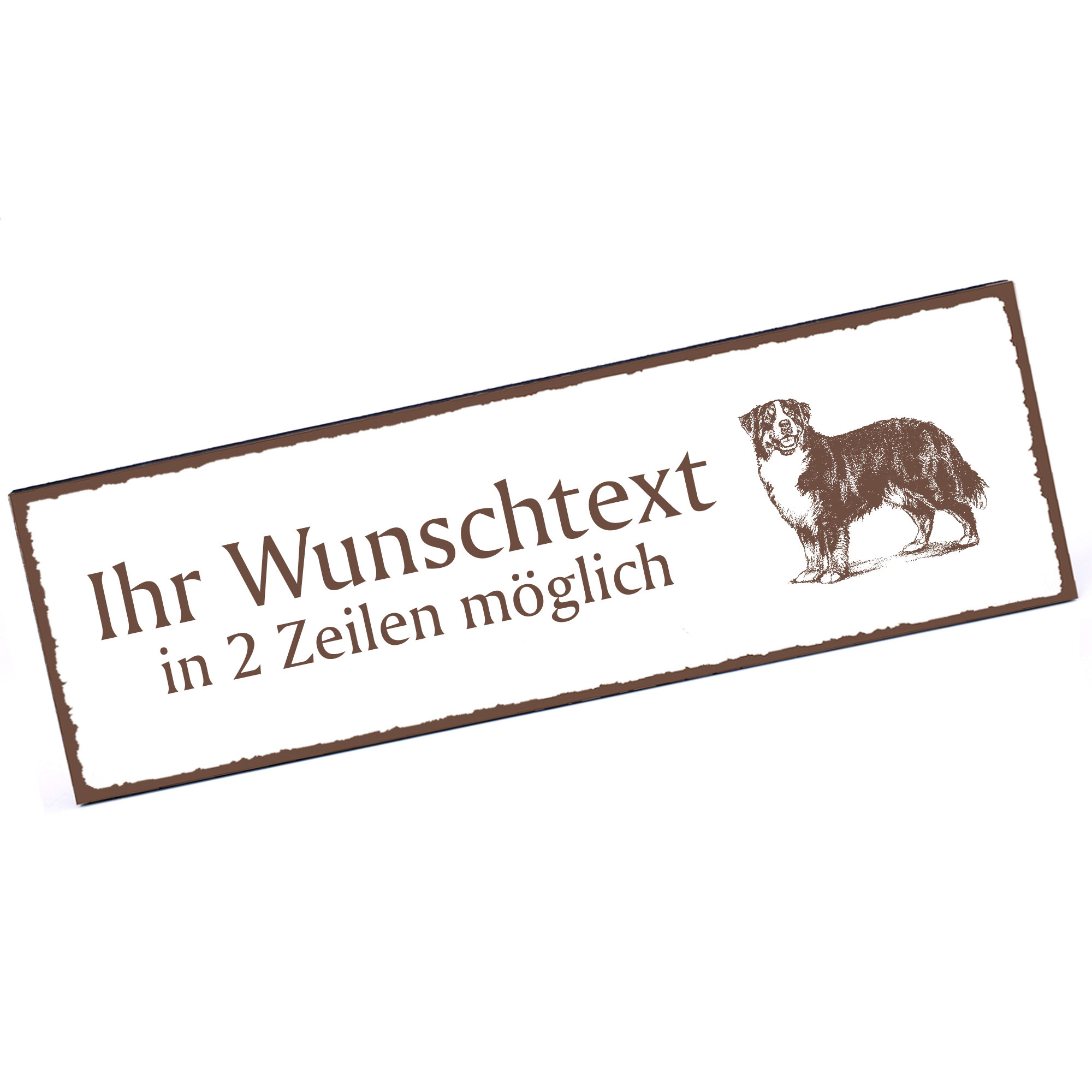 Türschild Berner Sennenhund  Namensschild personalisiert mit Gravur - 150mm x 50mm - selbstklebend