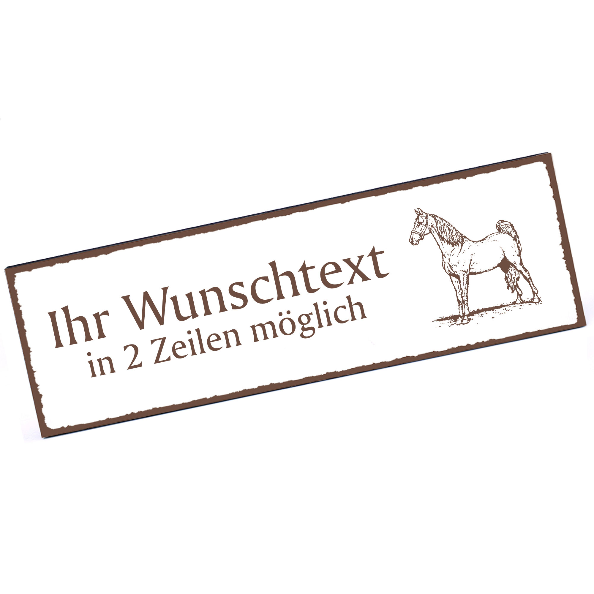 Türschild American Pferd  Namensschild personalisiert mit Gravur - 150mm x 50mm - selbstklebend